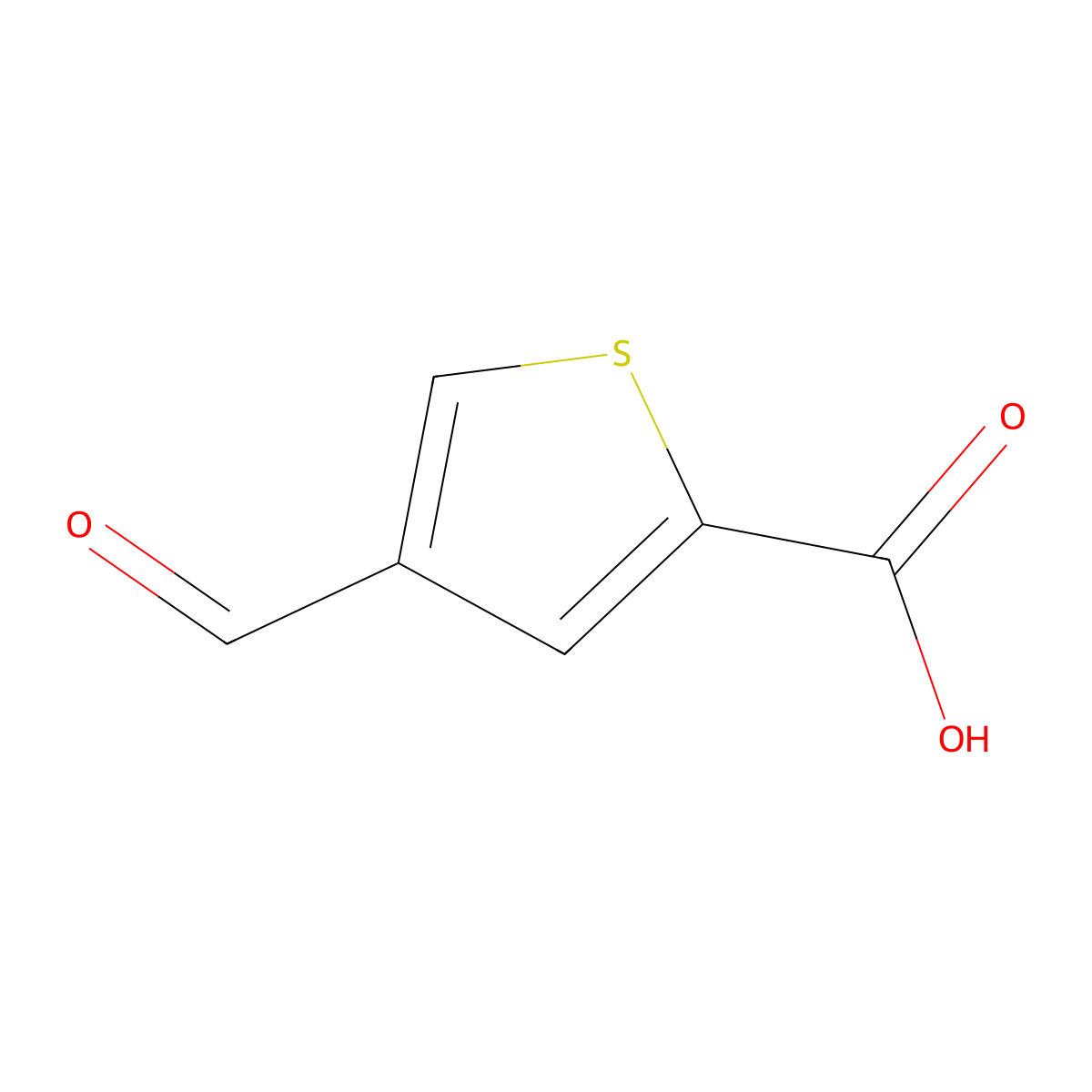 4-Formylthiophene-2-carboxylic acid molecular structure, CAS 14282-66-7