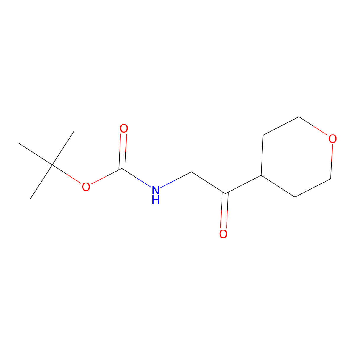 tert-butyl N-[2-(oxan-4-yl)-2-oxoethyl]carbamate molecular structure, CAS 1428231-80-4