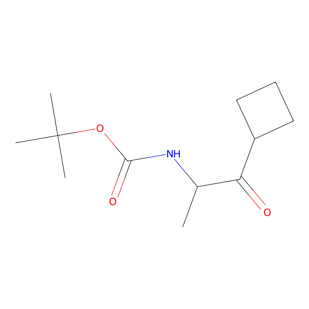 tert-butyl N-[(2S)-1-cyclobutyl-1-oxopropan-2-yl]carbamate molecular structure, CAS 1428231-84-8