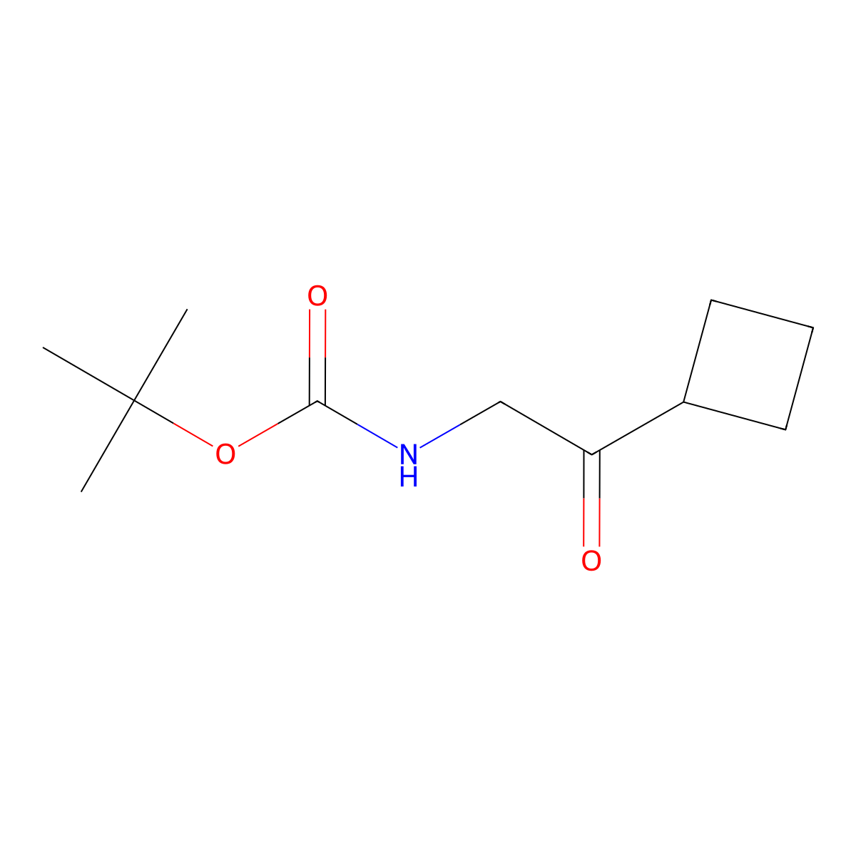 tert-butyl N-(2-cyclobutyl-2-oxoethyl)carbamate molecular structure, CAS 1428231-86-0