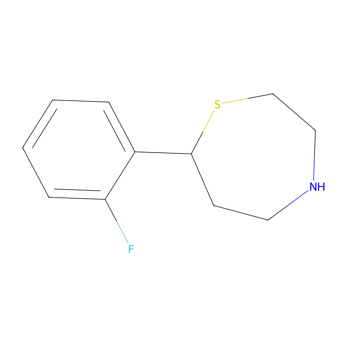 7-(2-Fluorophenyl)-1,4-thiazepane molecular structure, CAS 1428233-03-7