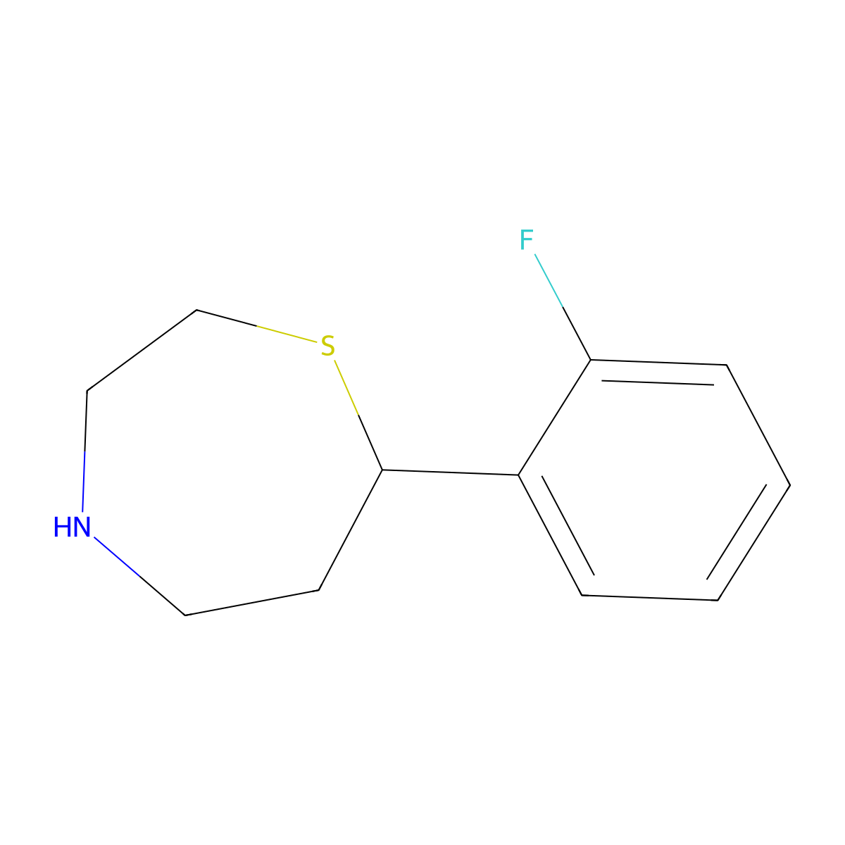 7-(2-Fluorophenyl)-1,4-thiazepane molecular structure, CAS 1428233-03-7
