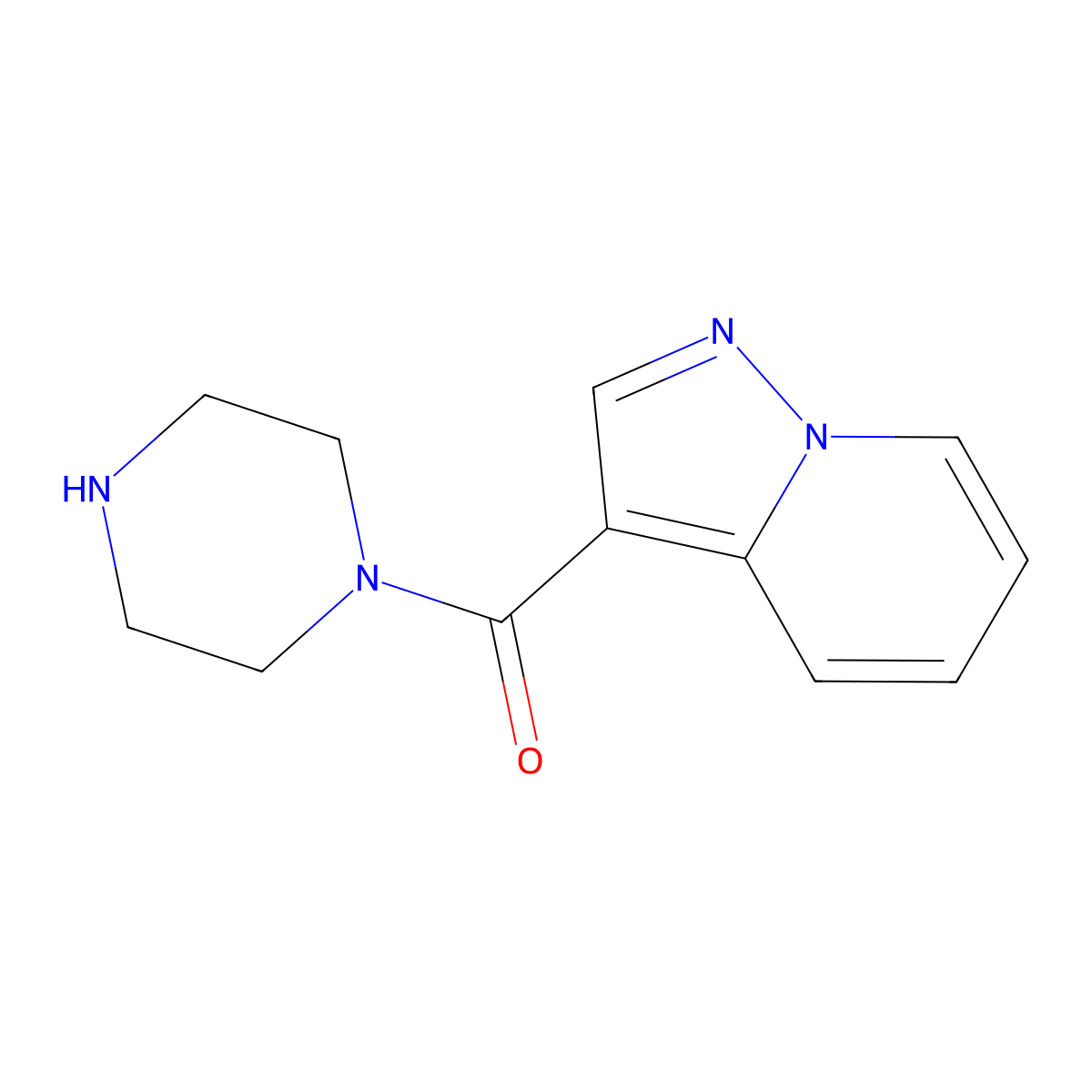 Piperazin-1-yl(pyrazolo[1,5-a]pyridin-3-yl)methanone molecular structure, CAS 1428233-07-1