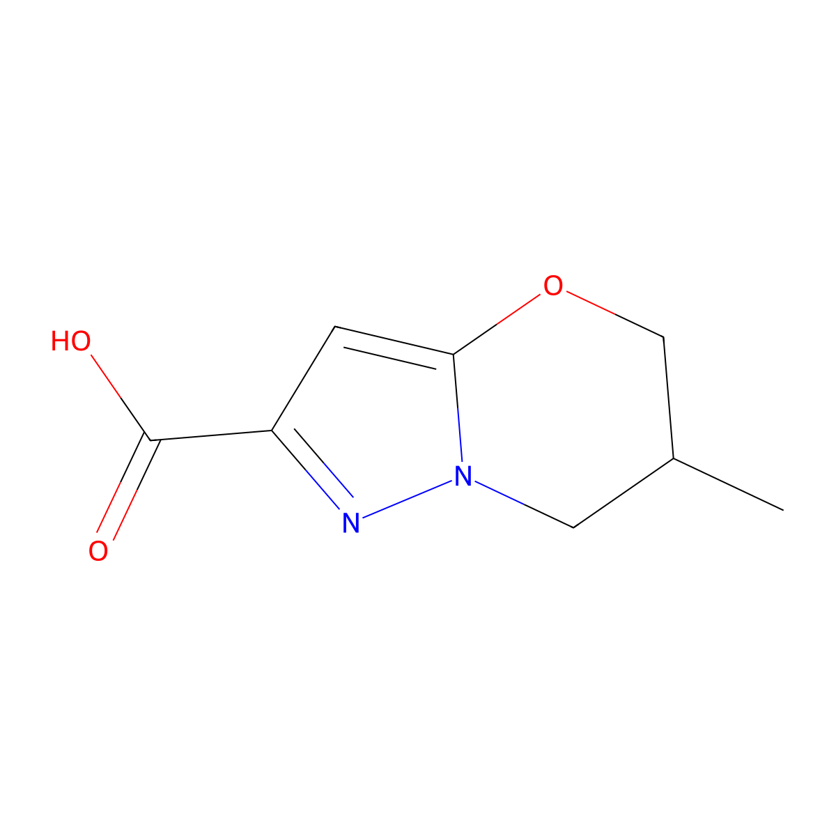 6-methyl-6,7-dihydro-5H-pyrazolo[5,1-b][1,3]oxazine-2-carboxylic acid molecular structure, CAS 1428233-09-3