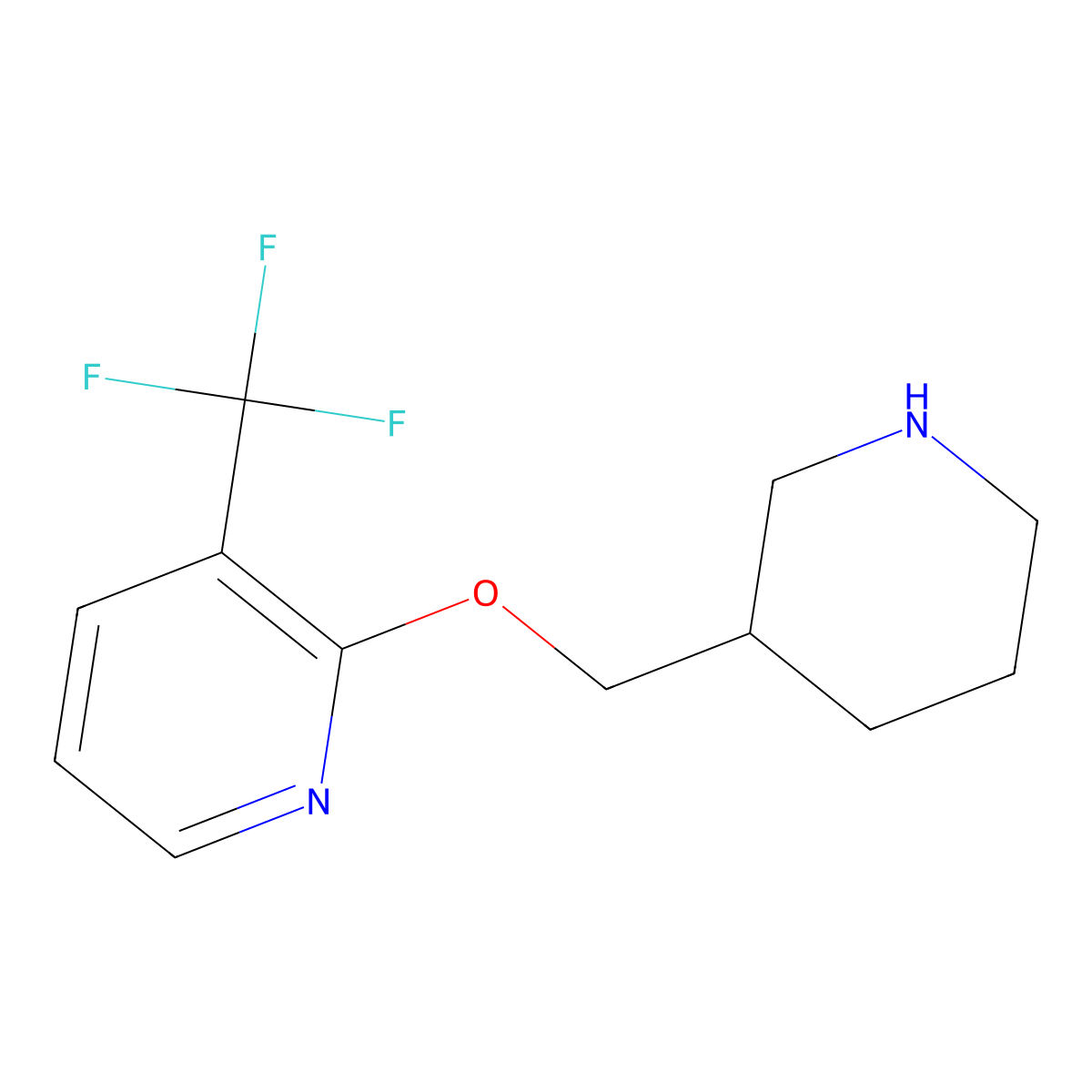 2-(Piperidin-3-ylmethoxy)-3-(trifluoromethyl)pyridine molecular structure, CAS 1428233-14-0