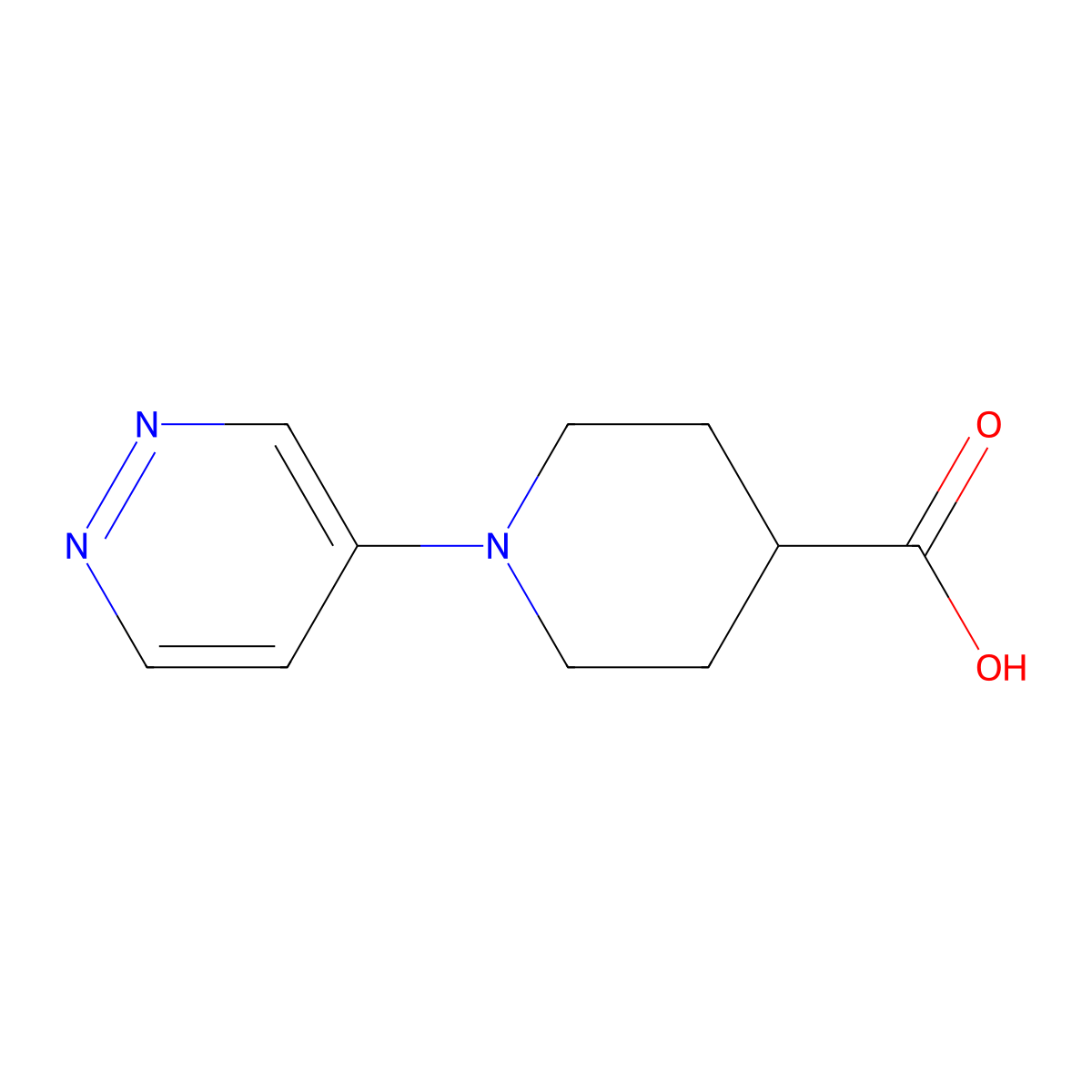 1-Pyridazin-4-ylpiperidine-4-carboxylic acid molecular structure, CAS 1428233-17-3
