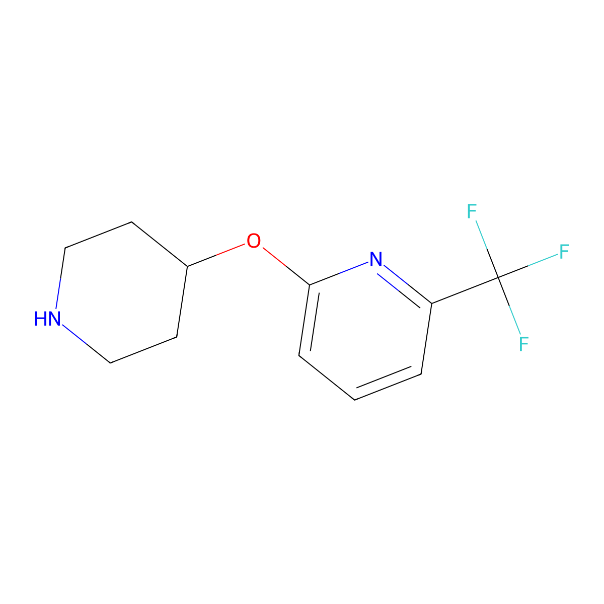2-(Piperidin-4-yloxy)-6-(trifluoromethyl)pyridine molecular structure, CAS 1428233-33-3