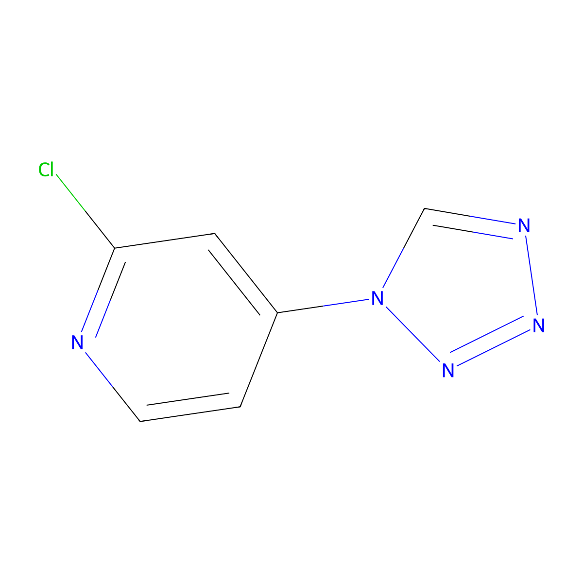2-chloro-4-(1H-tetrazol-1-yl)pyridine molecular structure, CAS 1428233-50-4