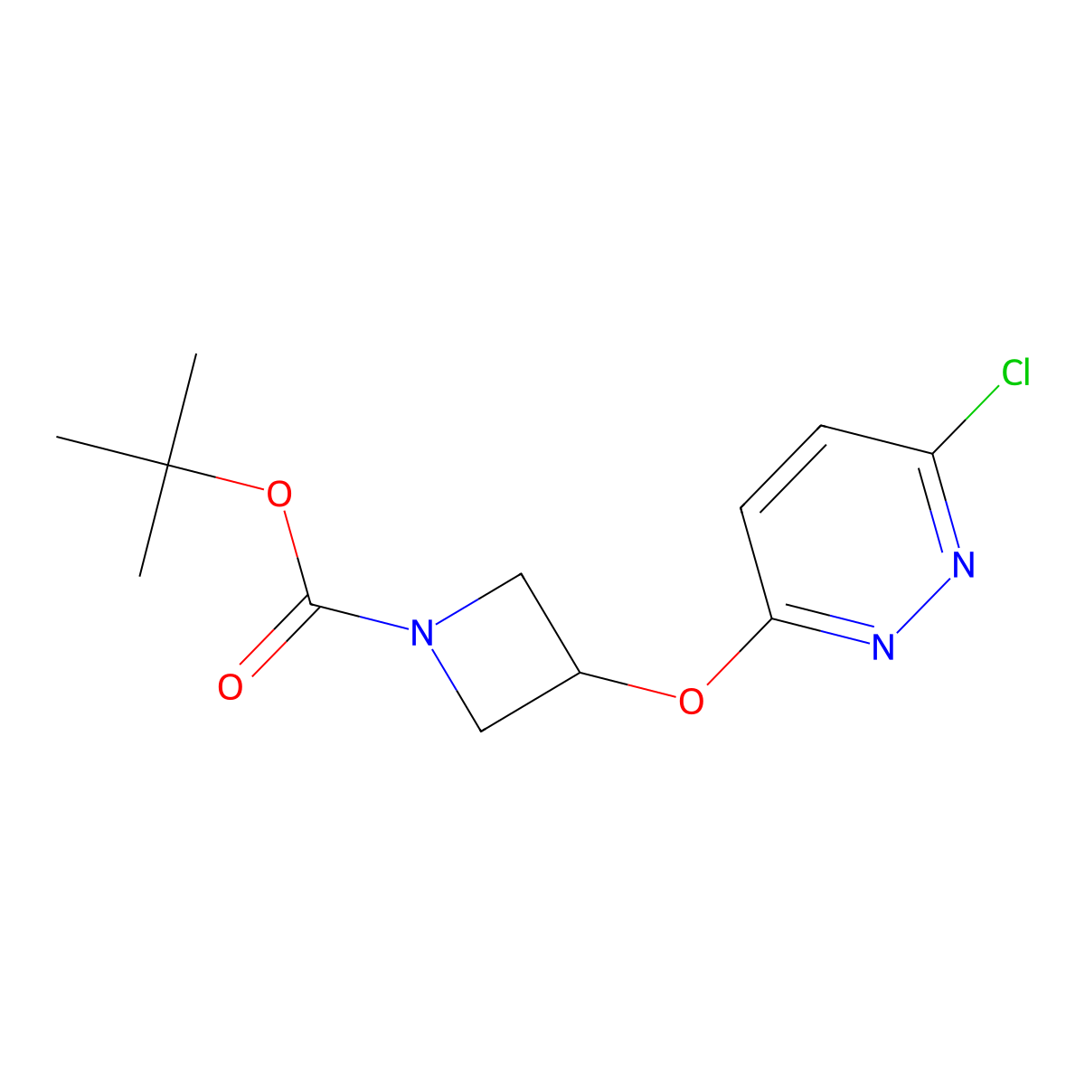 Tert-butyl 3-[(6-chloropyridazin-3-yl)oxy]azetidine-1-carboxylate molecular structure, CAS 1428233-74-2