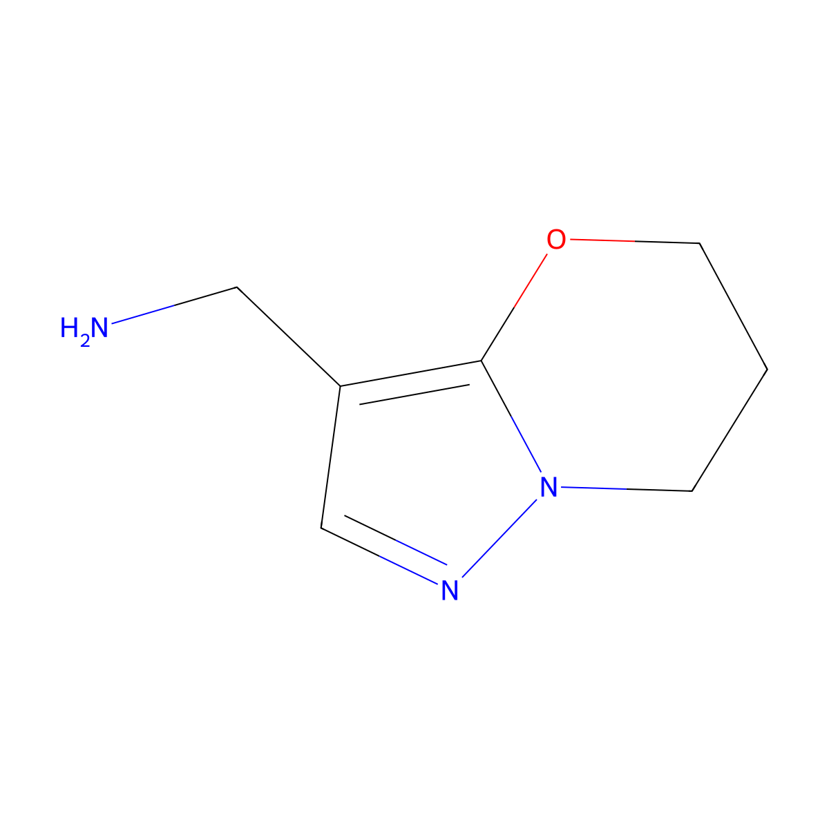 (6,7-dihydro-5H-pyrazolo[5,1-b][1,3]oxazin-3-ylmethyl)amine molecular structure, CAS 1428233-89-9