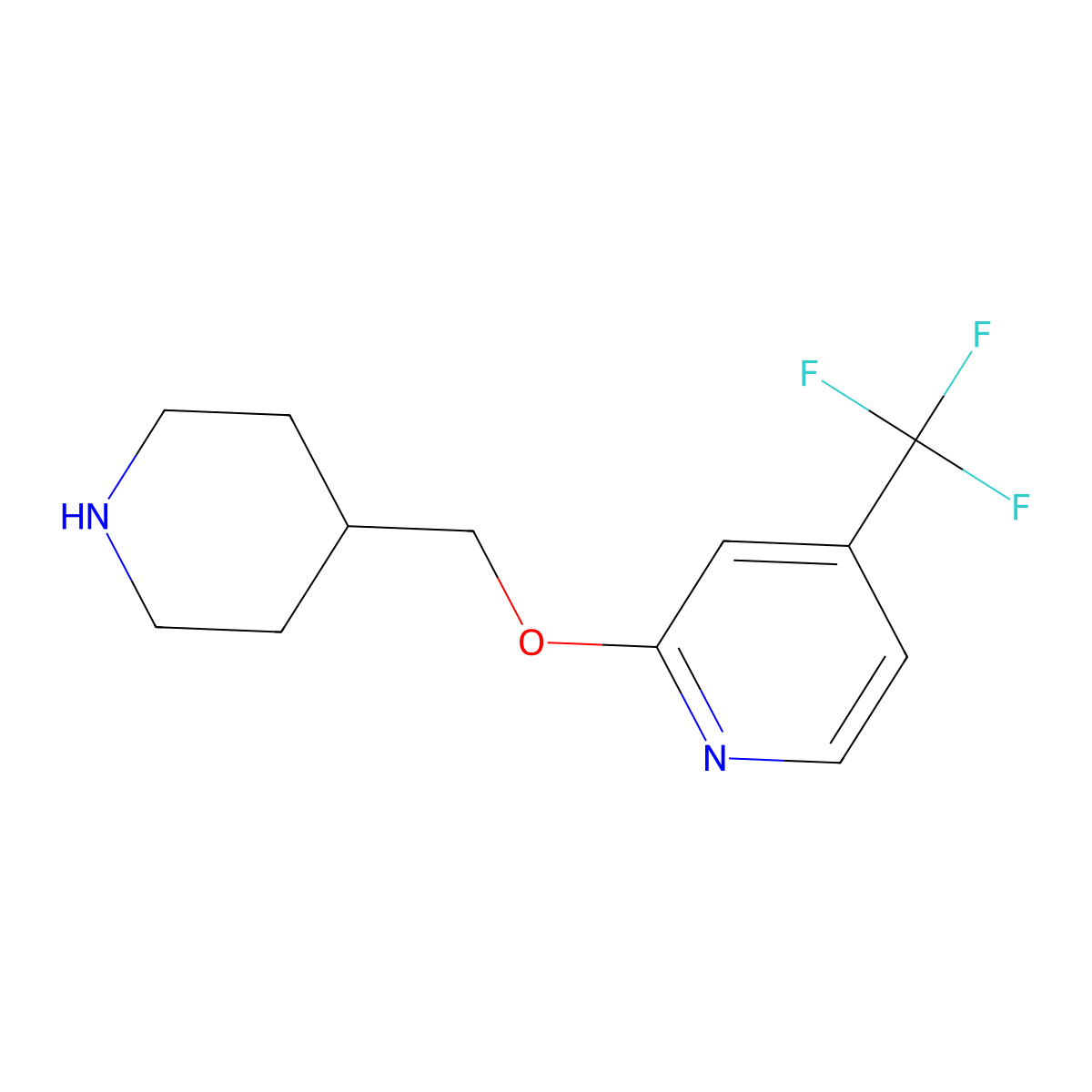 2-(Piperidin-4-ylmethoxy)-4-(trifluoromethyl)pyridine molecular structure, CAS 1428233-91-3