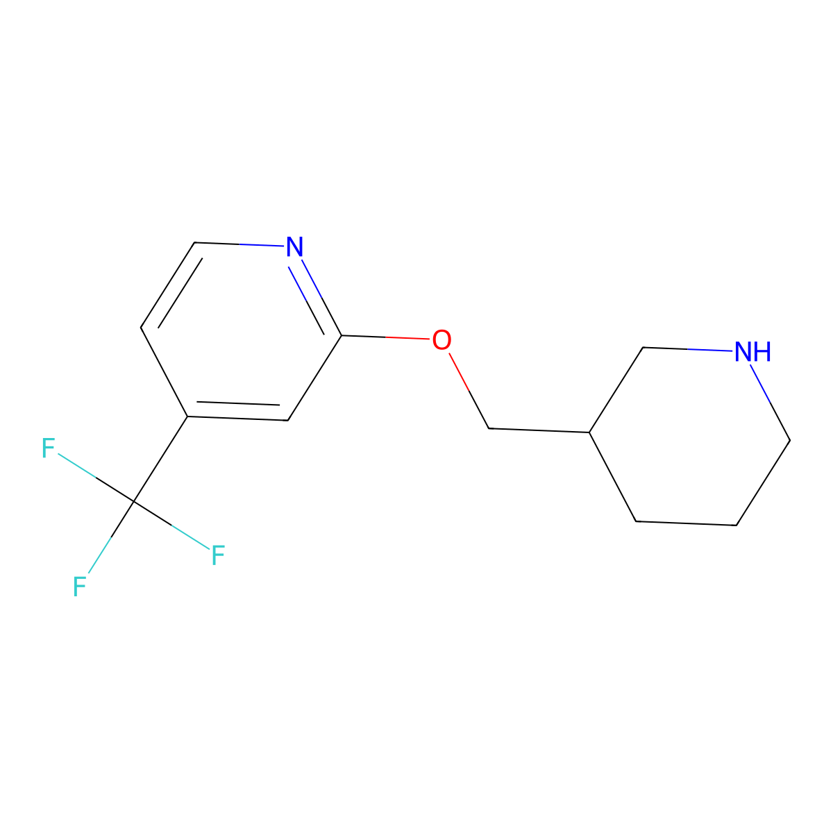 2-(Piperidin-3-ylmethoxy)-4-(trifluoromethyl)pyridine molecular structure, CAS 1428234-03-0