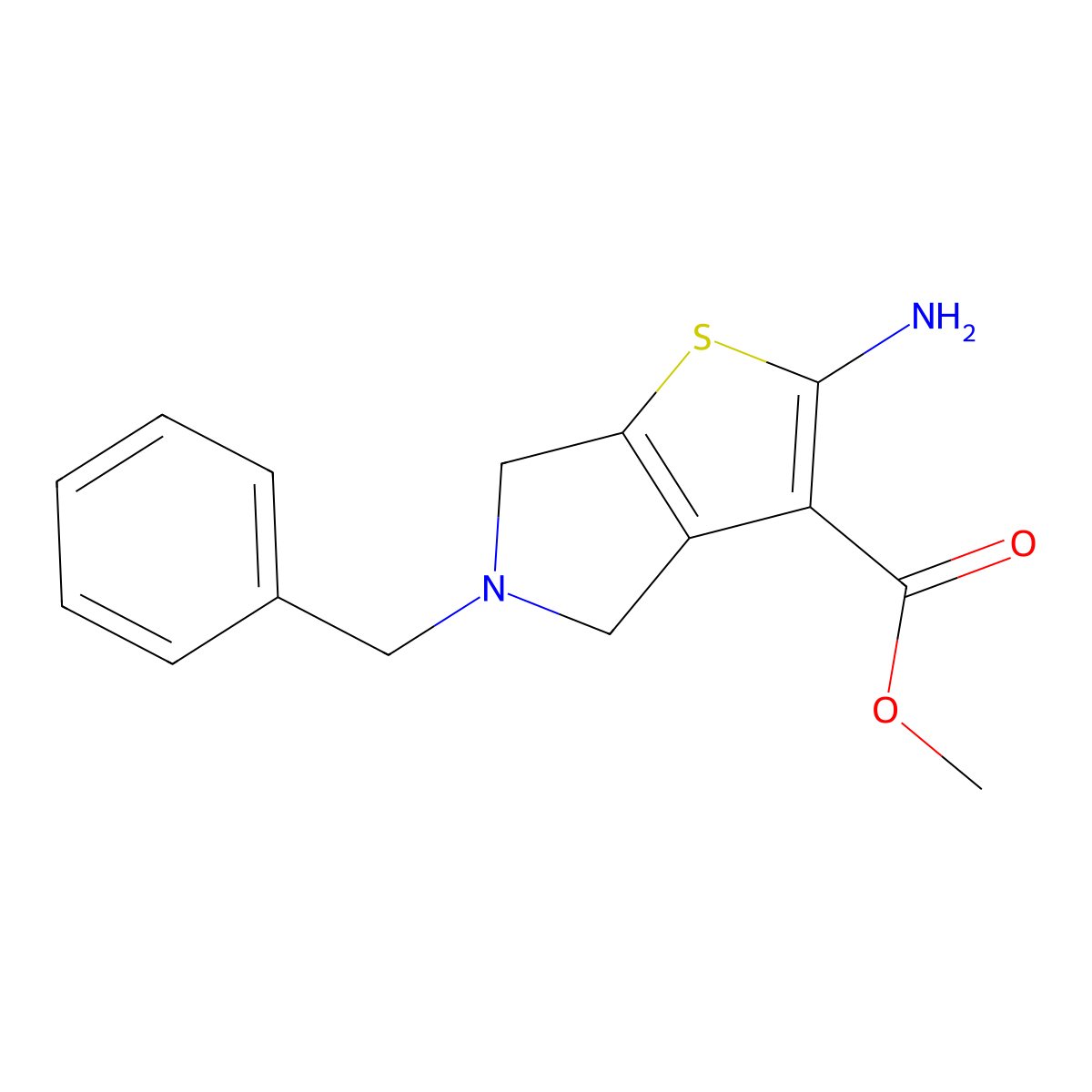 methyl 2-amino-5-benzyl-5,6-dihydro-4H-thieno[2,3-c]pyrrole-3-carboxylate molecular structure, CAS 1428234-04-1