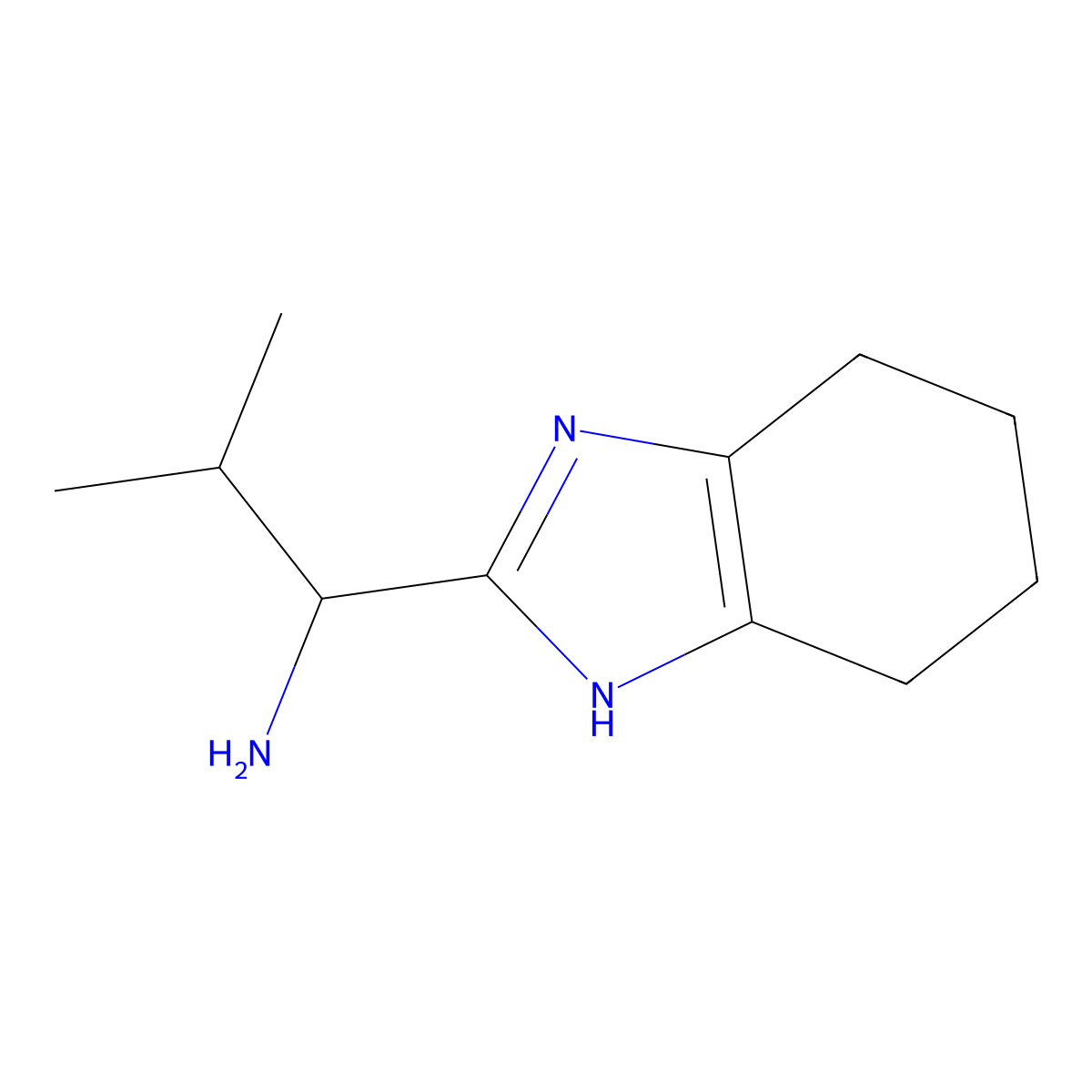 2-methyl-1-(4,5,6,7-tetrahydro-1H-1,3-benzodiazol-2-yl)propan-1-amine molecular structure, CAS 1428234-21-2