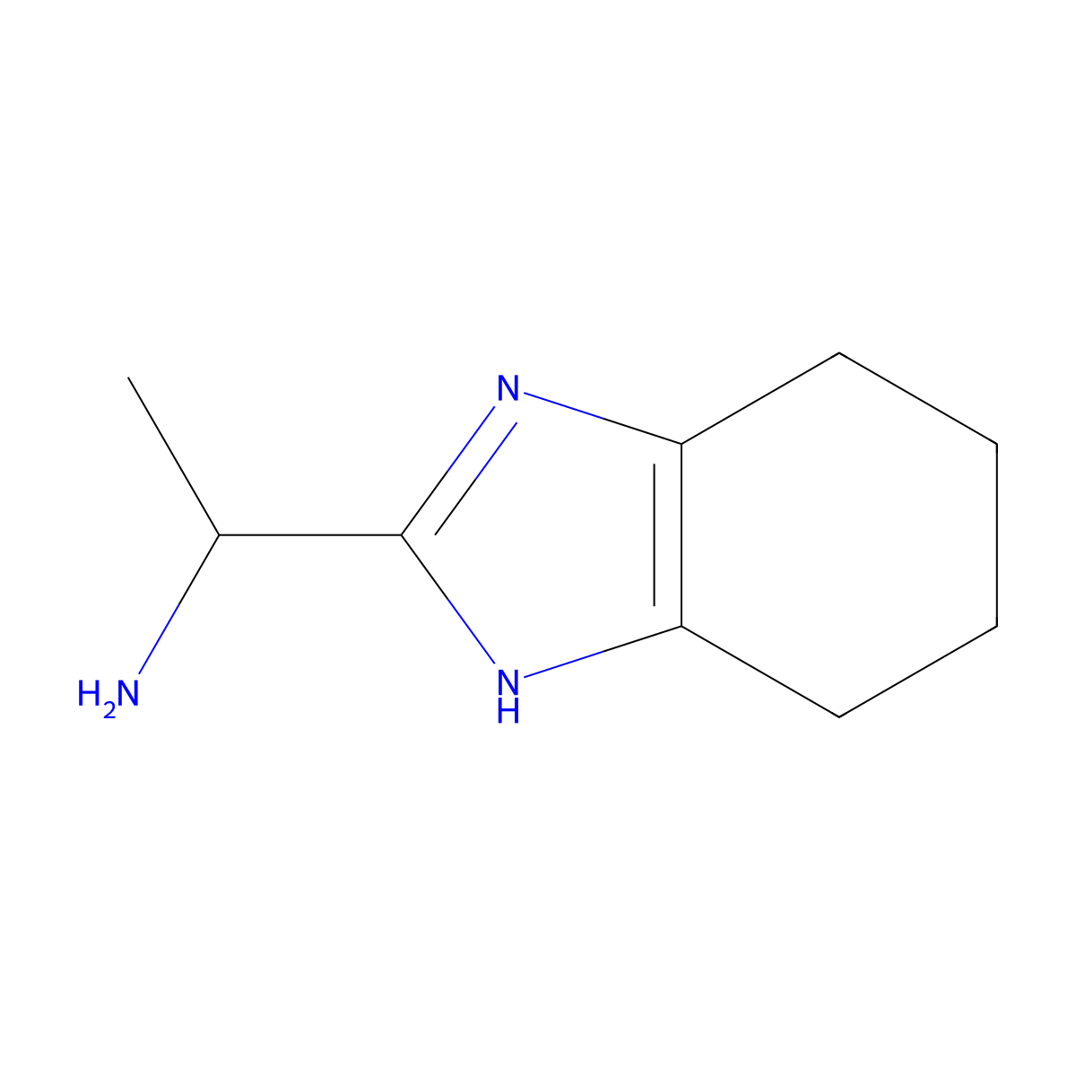[1-(4,5,6,7-tetrahydro-1H-benzimidazol-2-yl)ethyl]amine molecular structure, CAS 1428234-38-1
