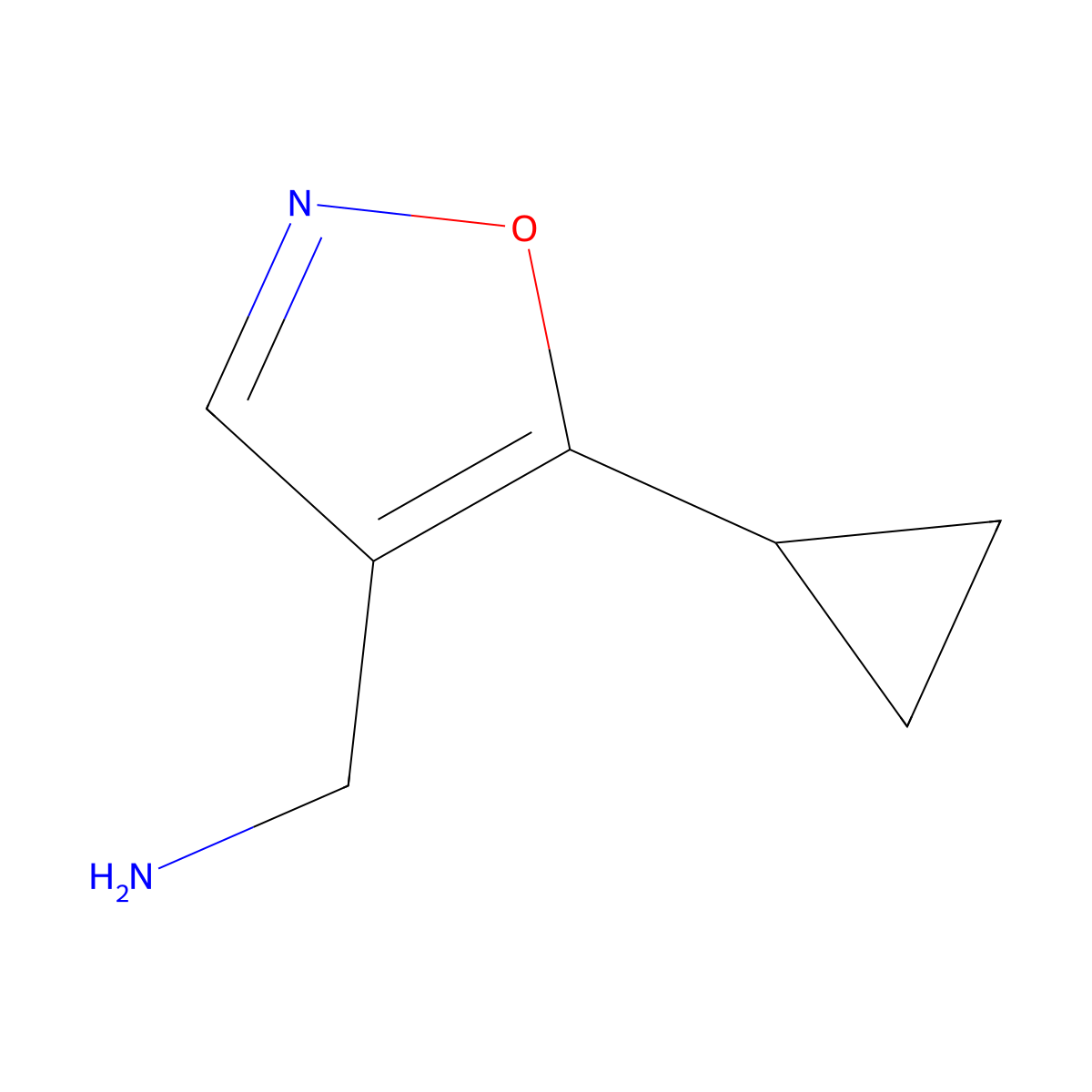 (5-Cyclopropyl-1,2-oxazol-4-yl)methanamine molecular structure, CAS 1428234-43-8