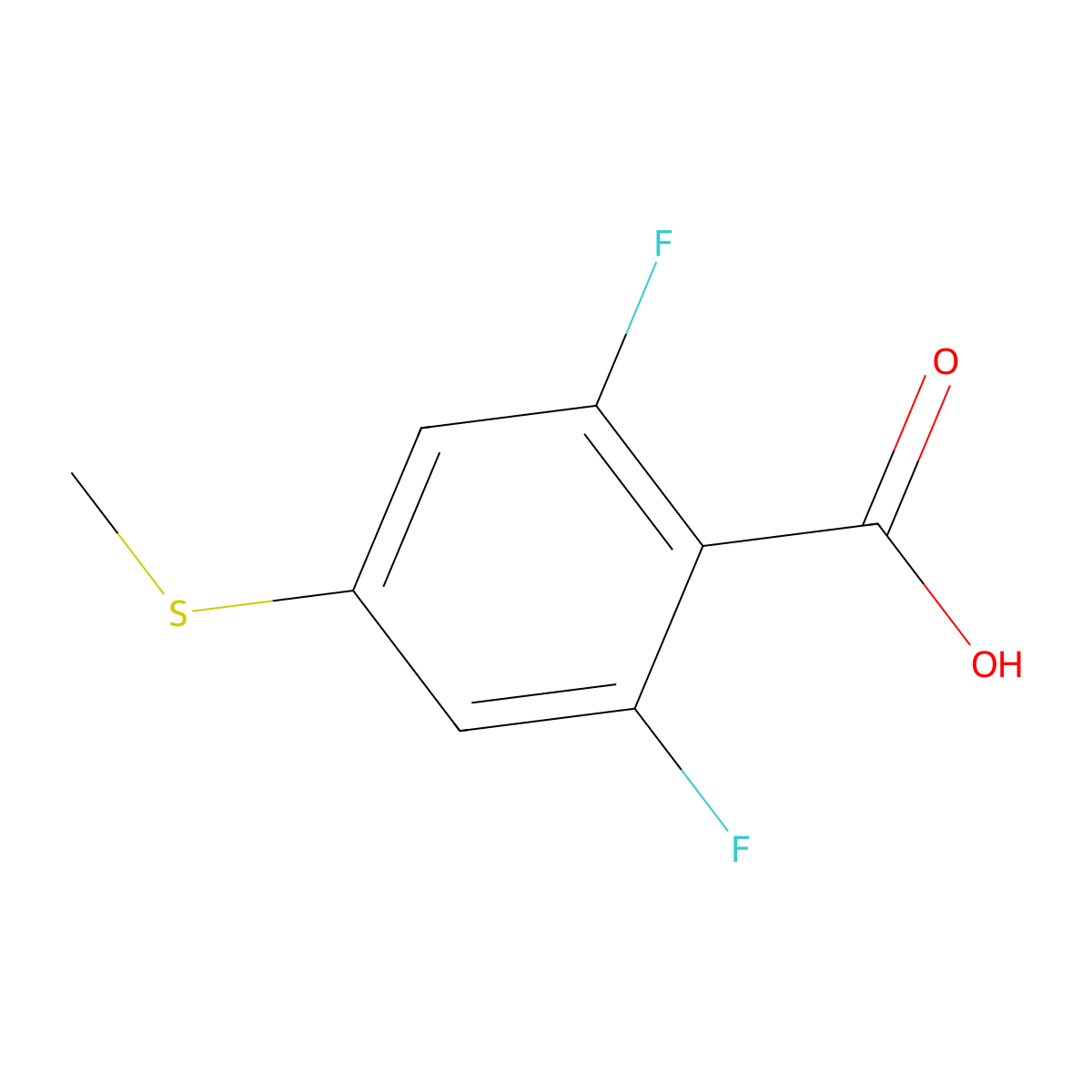 2,6-Difluoro-4-(methylthio)benzoic acid molecular structure, CAS 1428234-47-2