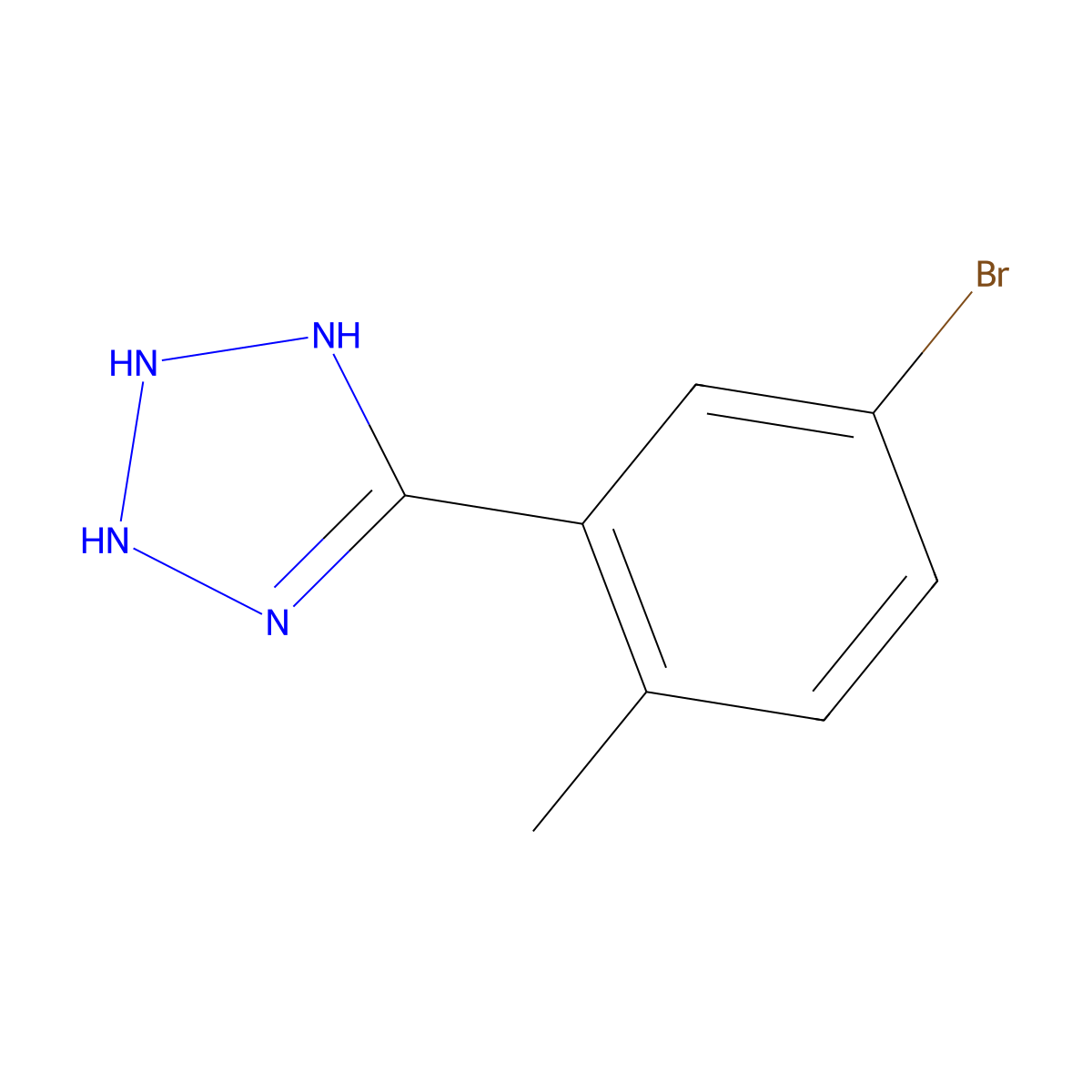 1H-Tetrazole, 5-(5-bromo-2-methylphenyl)-2,3-dihydro- molecular structure, CAS 1428234-49-4