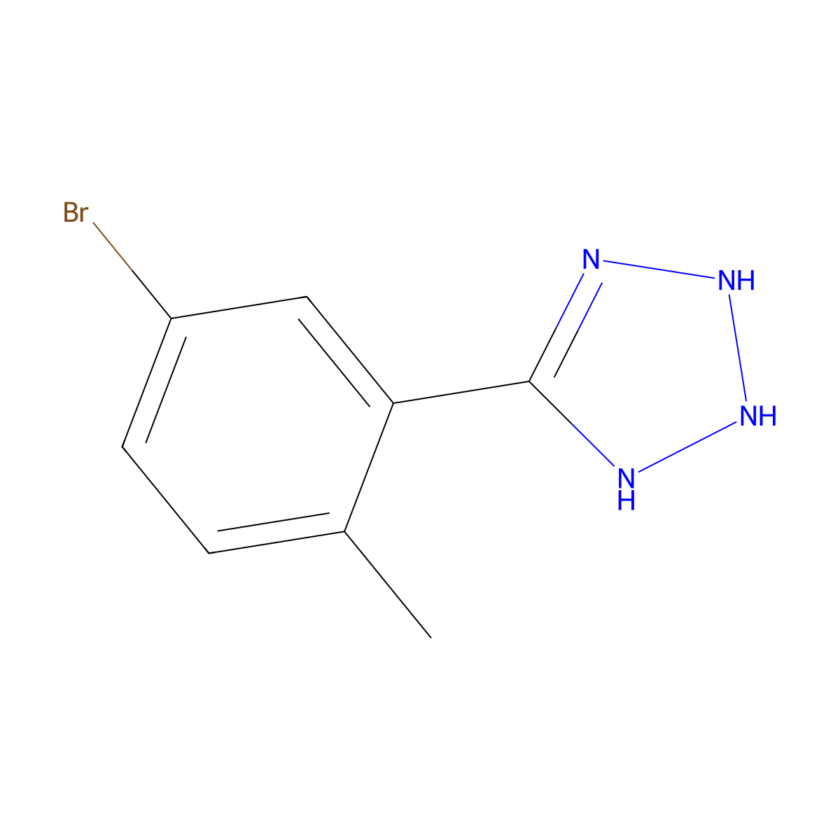 1H-Tetrazole, 5-(5-bromo-2-methylphenyl)-2,3-dihydro- molecular structure, CAS 1428234-49-4