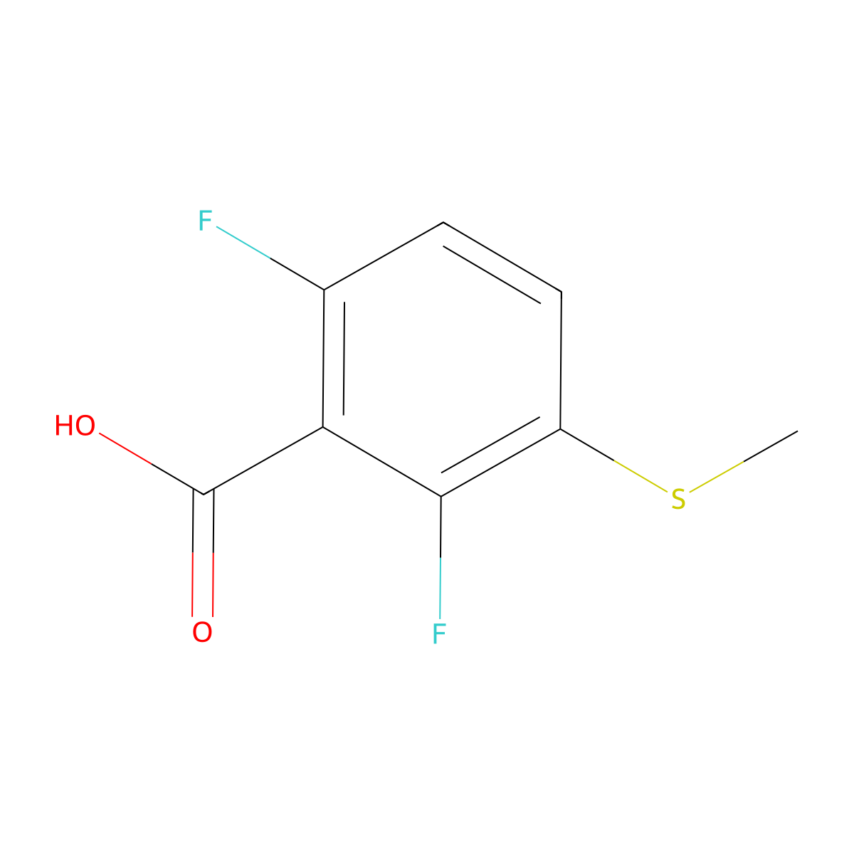 2,6-Difluoro-3-(methylthio)benzoic acid molecular structure, CAS 1428234-51-8