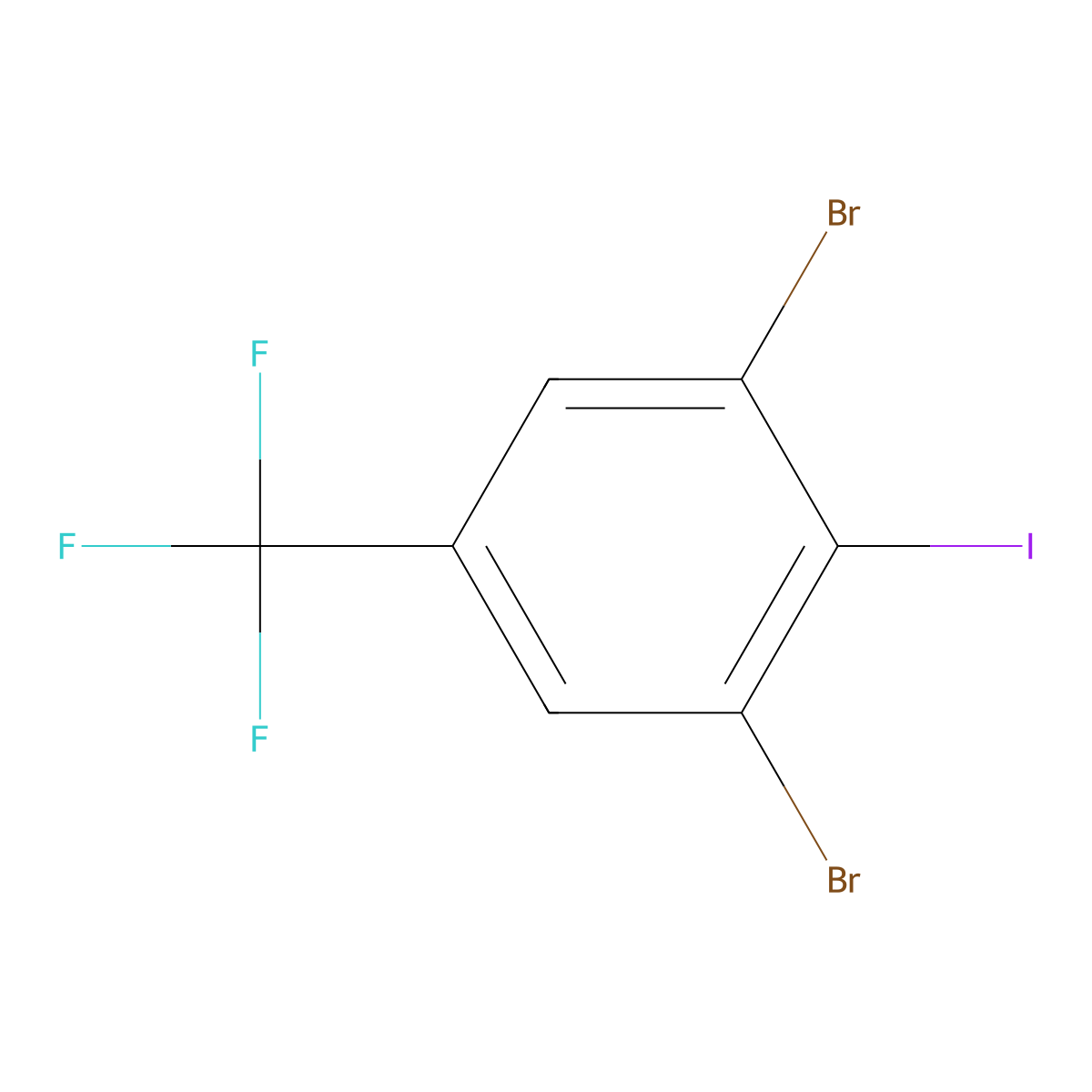 2,6-Dibromo-1-iodo-4-(trifluoromethyl)benzene molecular structure, CAS 1428234-52-9