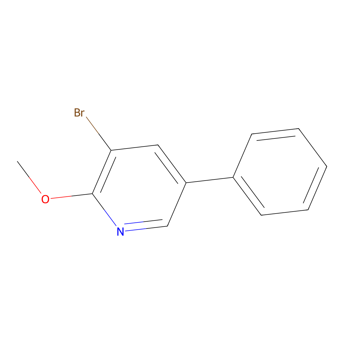 3-Bromo-2-methoxy-5-phenylpyridine molecular structure, CAS 1428234-54-1