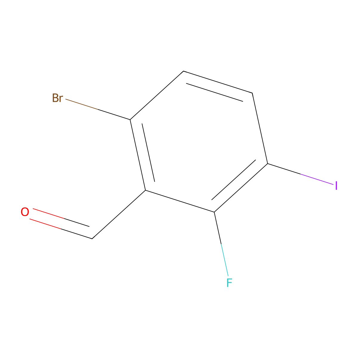 6-Bromo-2-fluoro-3-iodobenzaldehyde molecular structure, CAS 1428234-59-6