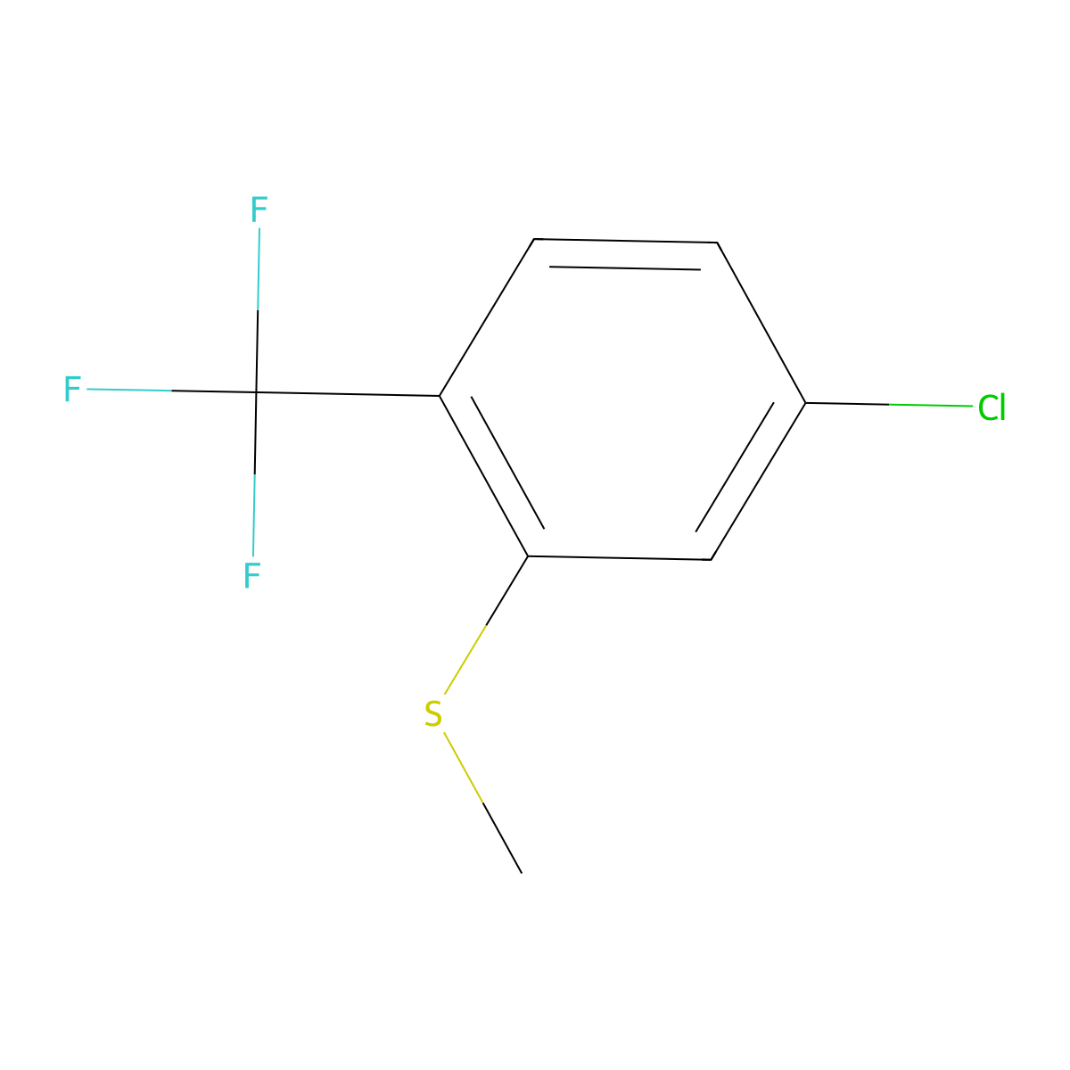 4-Chloro-2-methylthio-1-(trifluoromethyl)benzene molecular structure, CAS 1428234-60-9