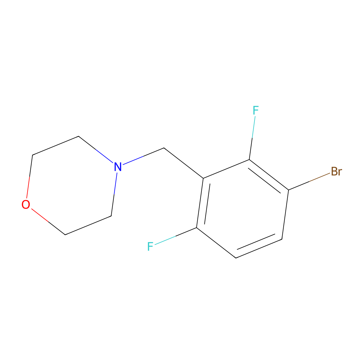 4-(2,6-Difluoro-3-bromobenzyl)morpholine molecular structure, CAS 1428234-63-2