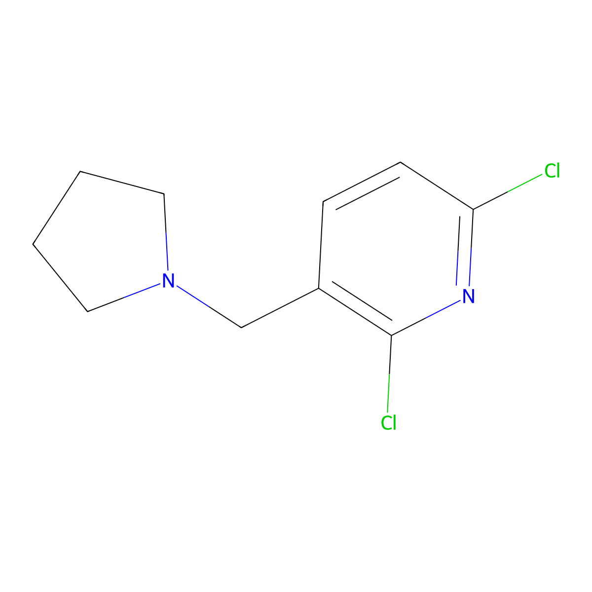2,6-Dichloro-3-(pyrrolidin-1-ylmethyl)pyridine molecular structure, CAS 1428234-65-4