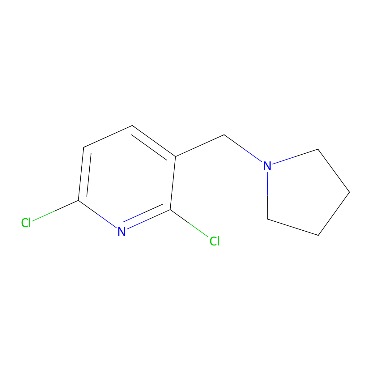 2,6-Dichloro-3-(pyrrolidin-1-ylmethyl)pyridine molecular structure, CAS 1428234-65-4