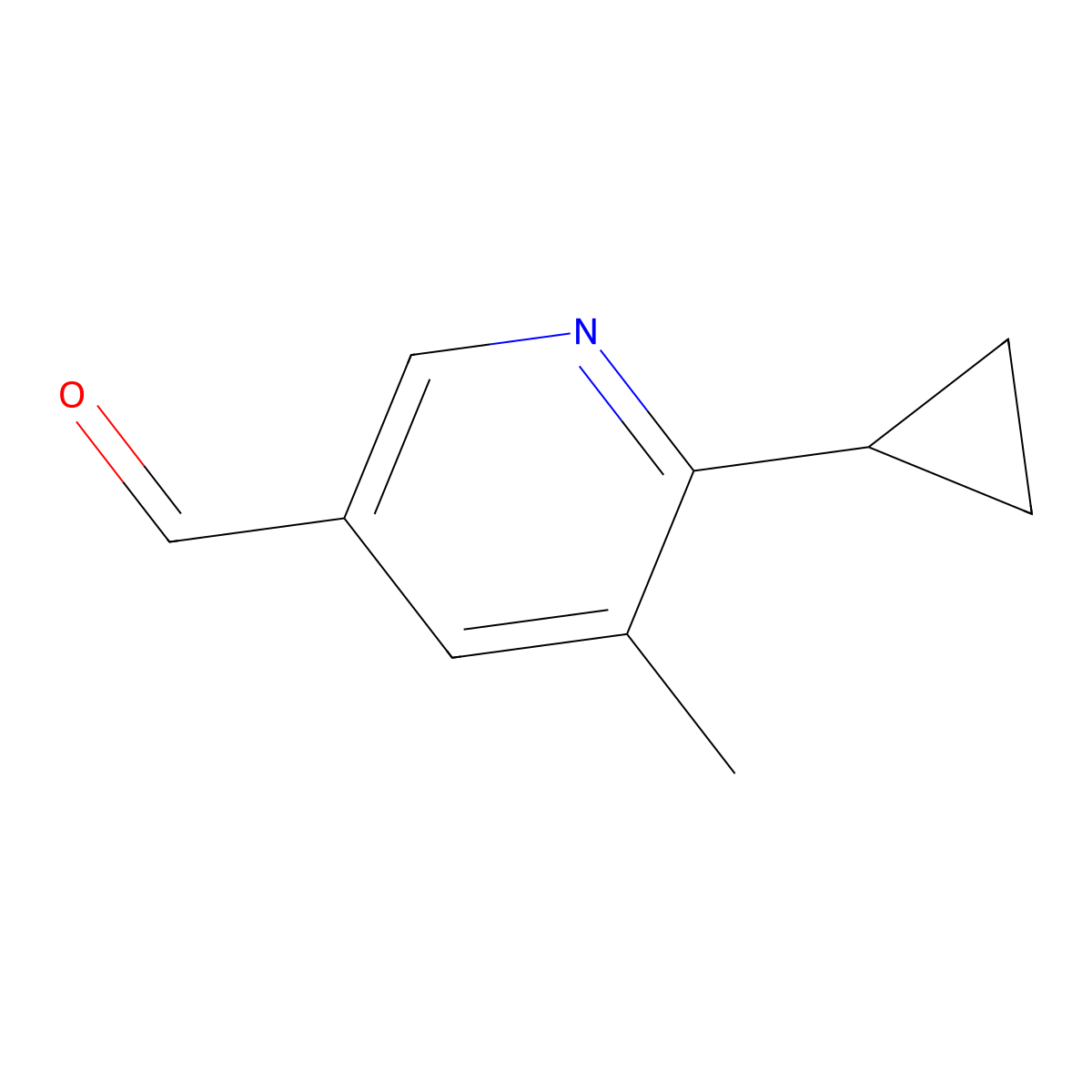 2-Cyclopropyl-3-methylpyridine-5-carbaldehyde molecular structure, CAS 1428234-66-5