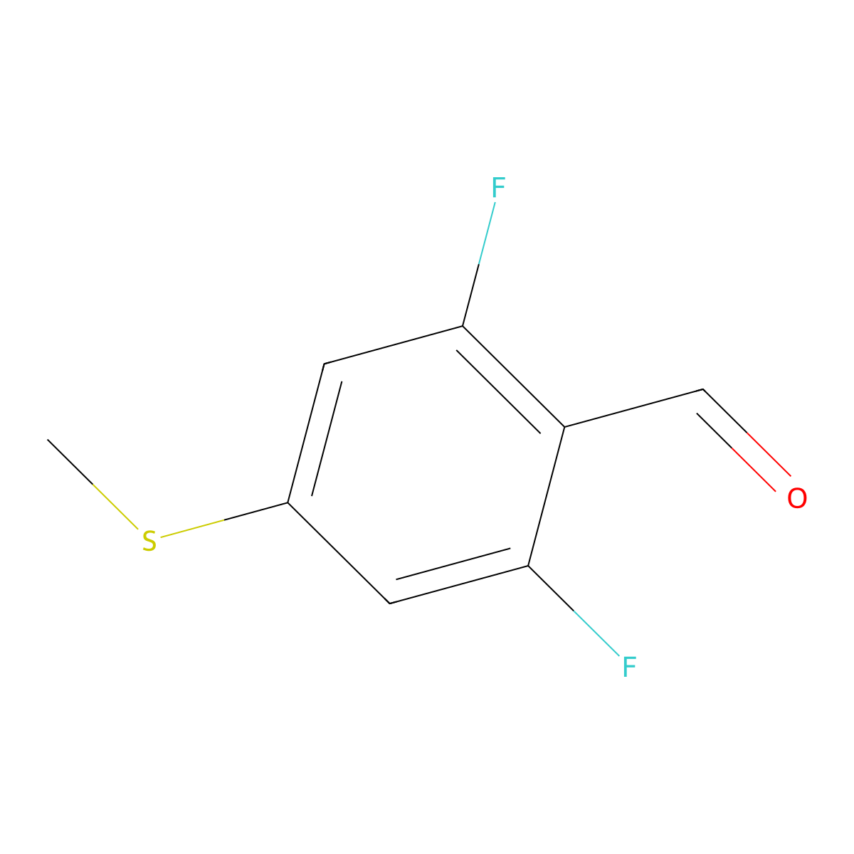 2,6-Difluoro-4-(methylthio)benzaldehyde molecular structure, CAS 1428234-70-1