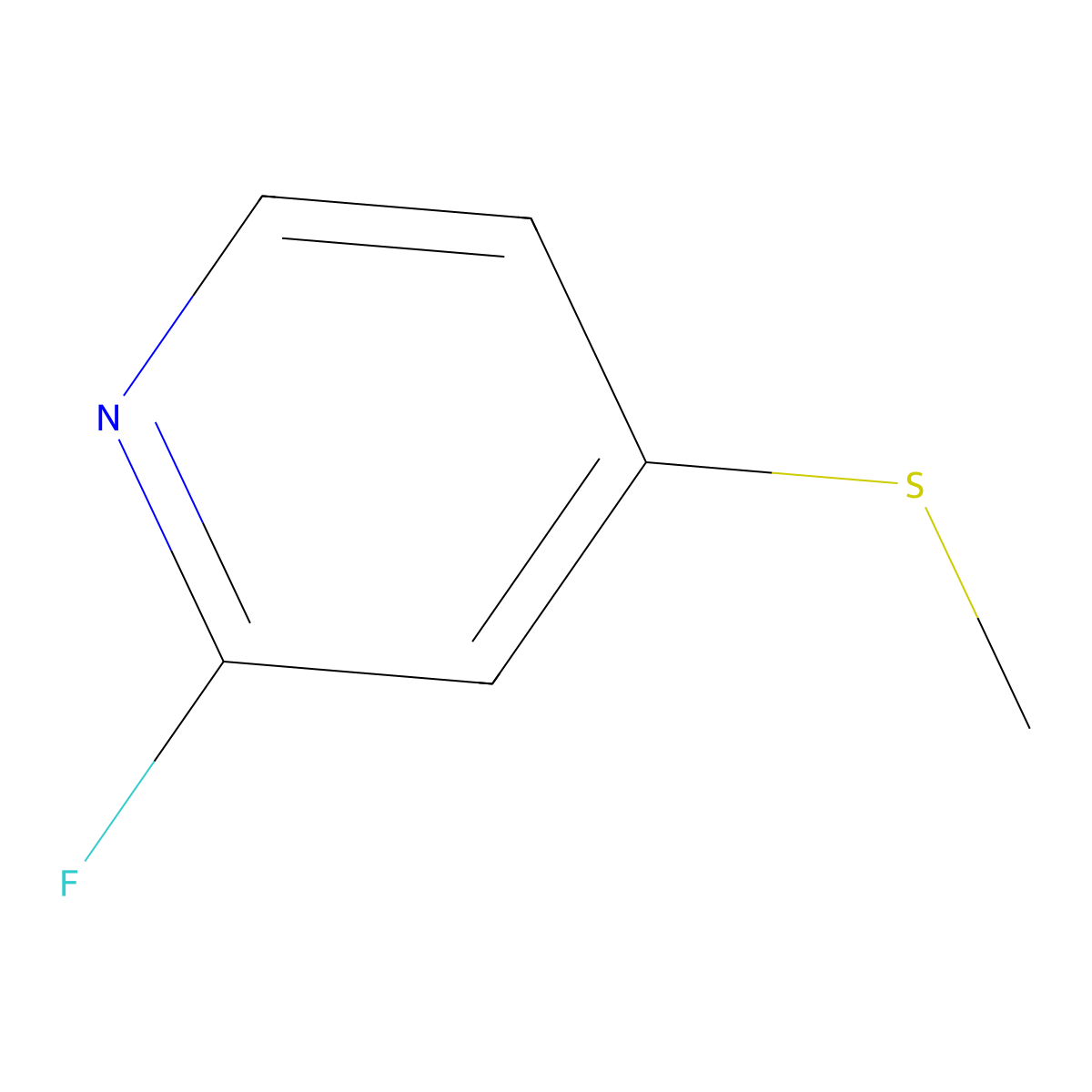 2-Fluoro-4-(methylthio)pyridine molecular structure, CAS 1428234-71-2