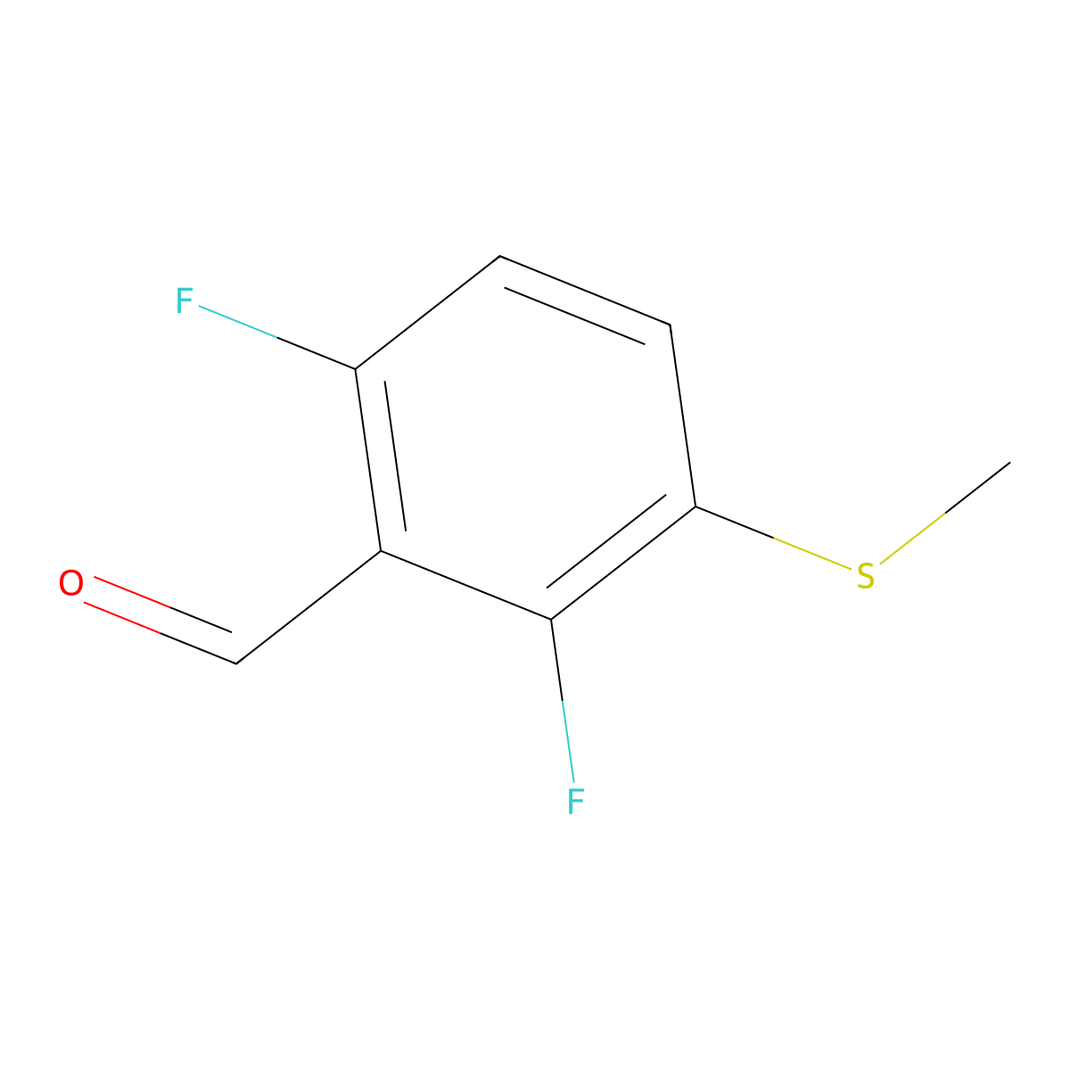 2,6-Difluoro-3-(methylthio)benzaldehyde molecular structure, CAS 1428234-72-3