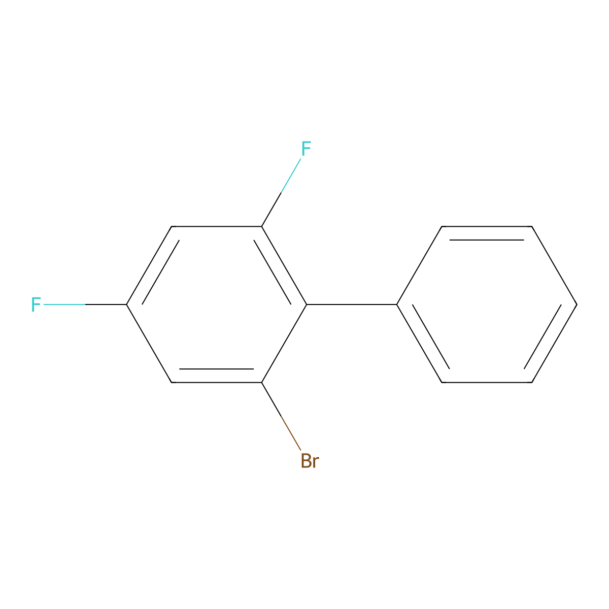 2-Bromo-4,6-difluoro-1,1'-biphenyl molecular structure, CAS 1428234-76-7