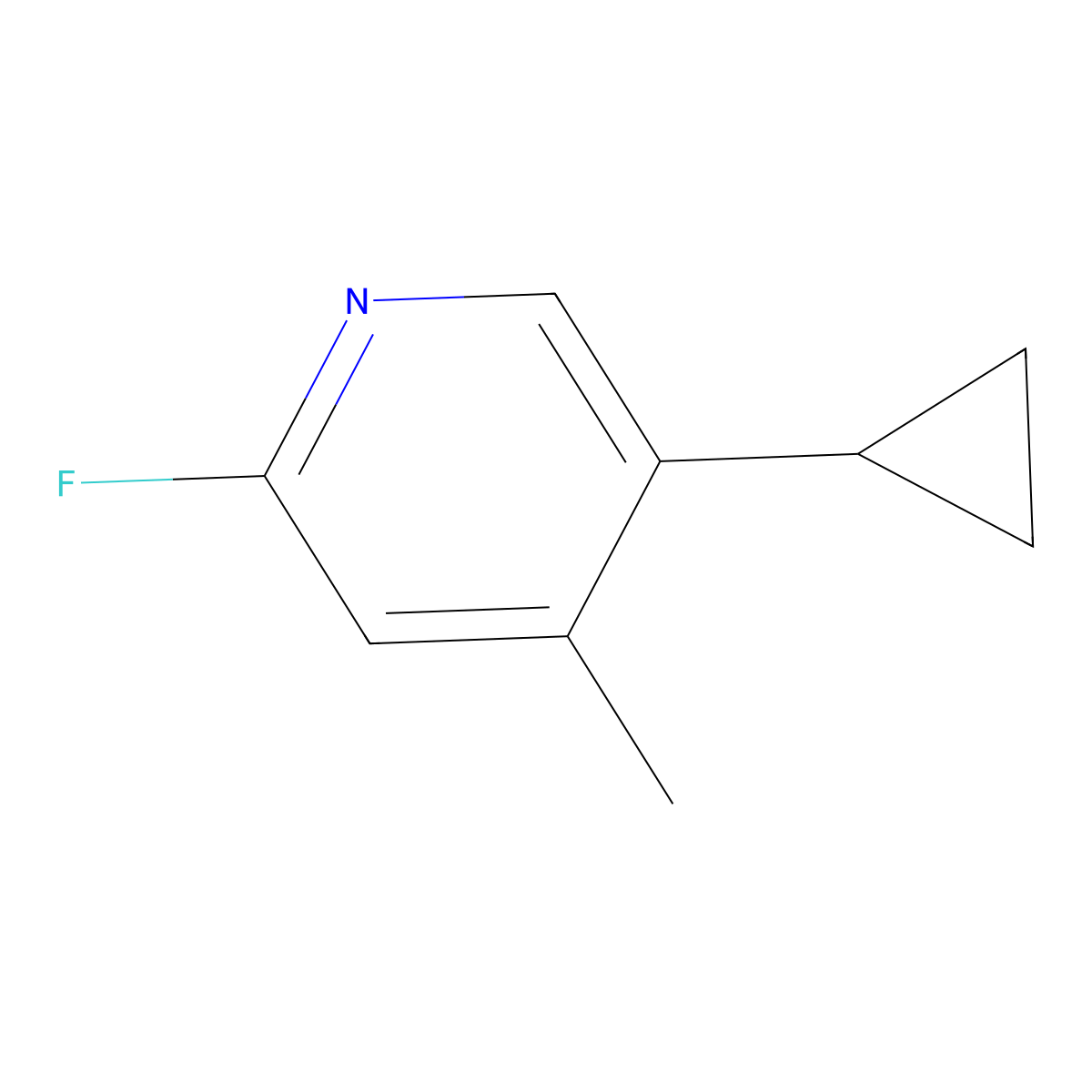 5-Cyclopropyl-2-fluoro-4-methylpyridine molecular structure, CAS 1428234-77-8