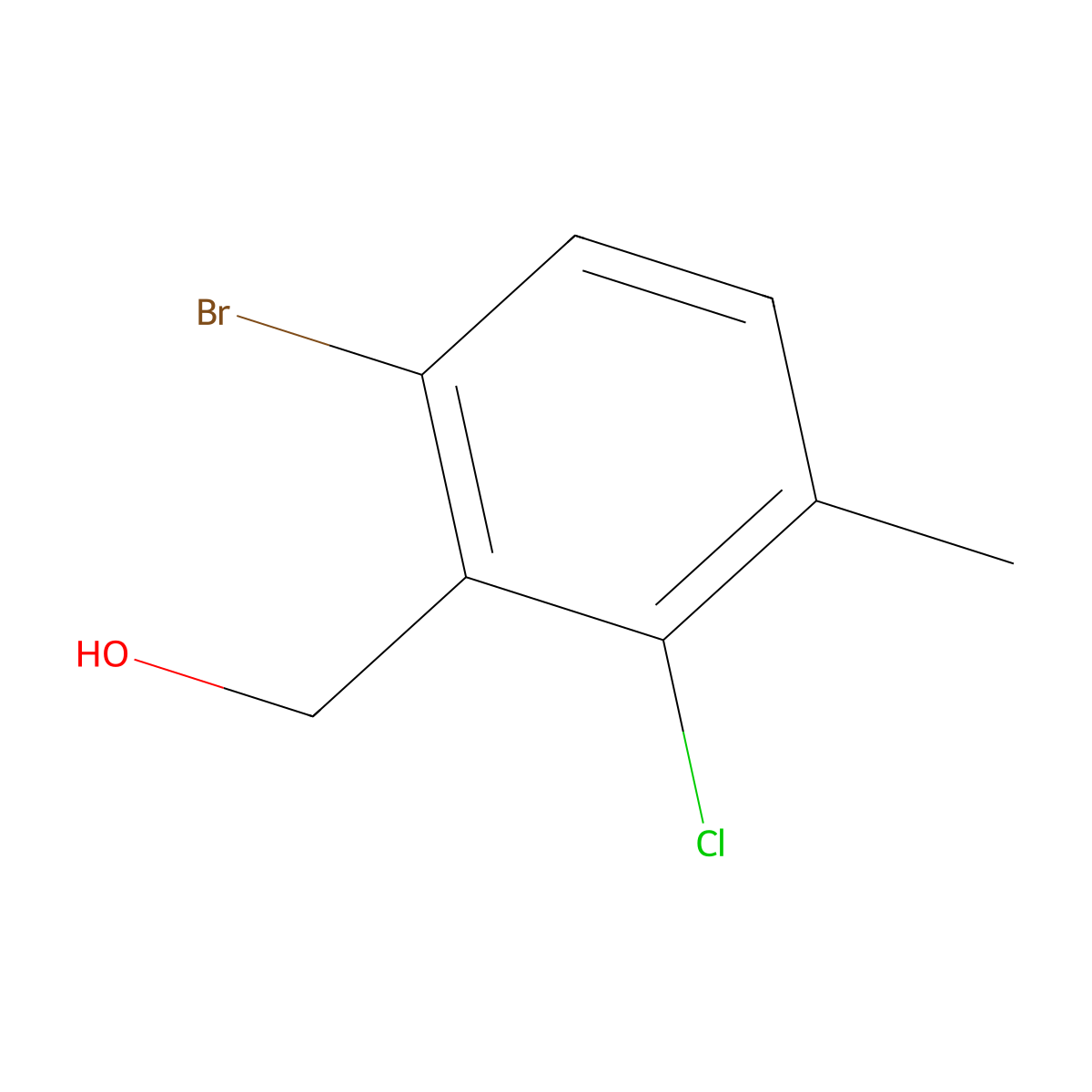 6-Bromo-2-chloro-3-methylbenzyl alcohol molecular structure, CAS 1428234-79-0