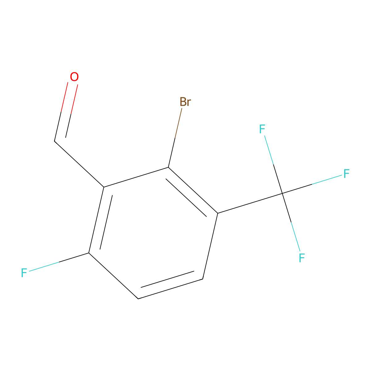 2-Bromo-6-fluoro-3-(trifluoromethyl)benzaldehyde molecular structure, CAS 1428234-81-4