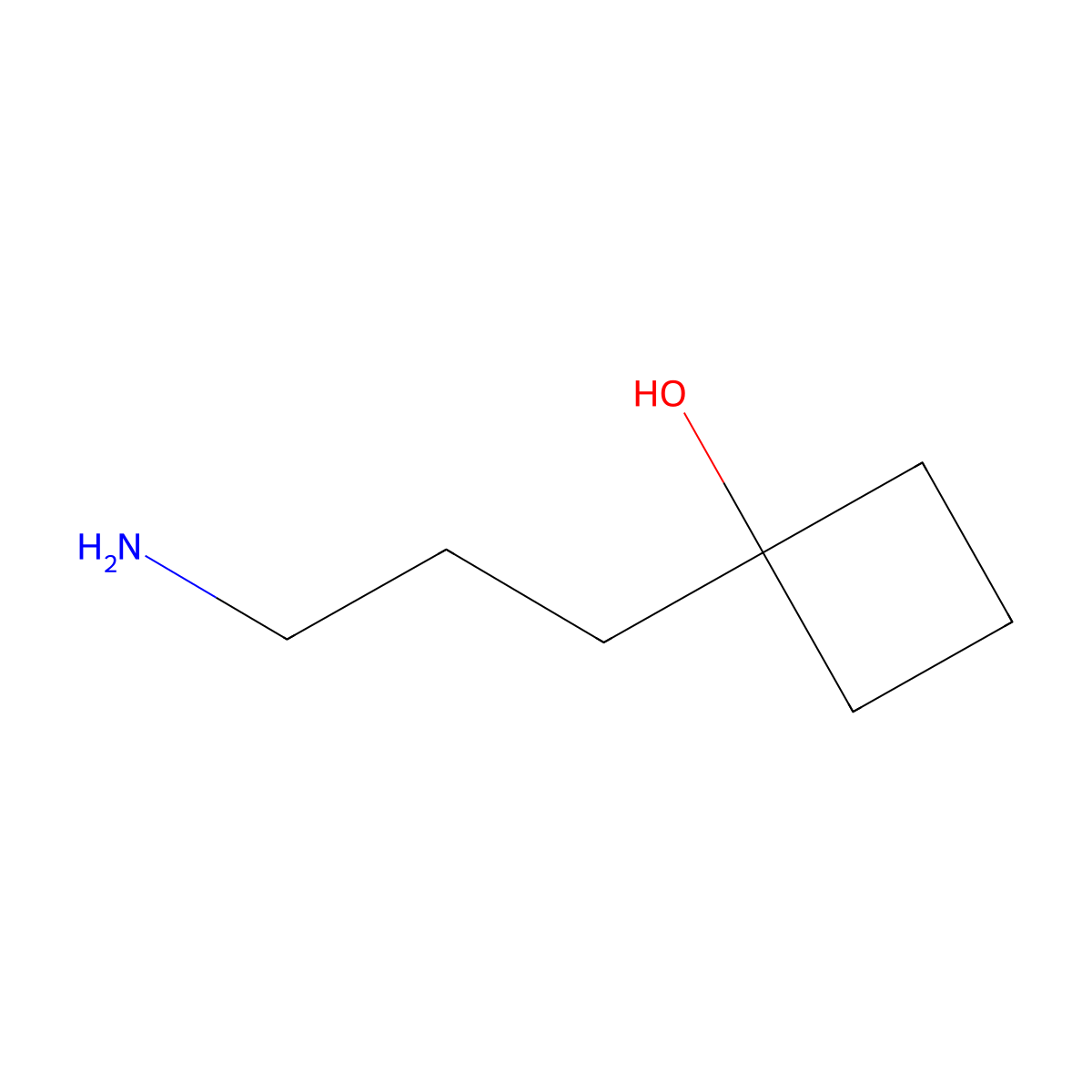 1-(3-Aminopropyl)cyclobutan-1-ol molecular structure, CAS 1428235-39-5