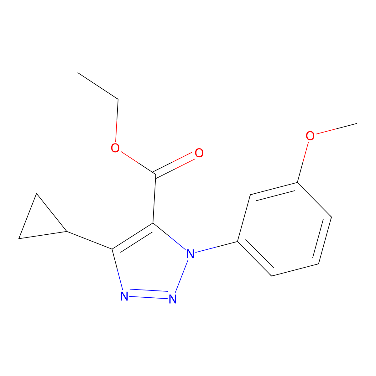 Ethyl 4-cyclopropyl-1-(3-methoxyphenyl)-1H-1,2,3-triazole-5-carboxylate molecular structure, CAS 1428241-41-1