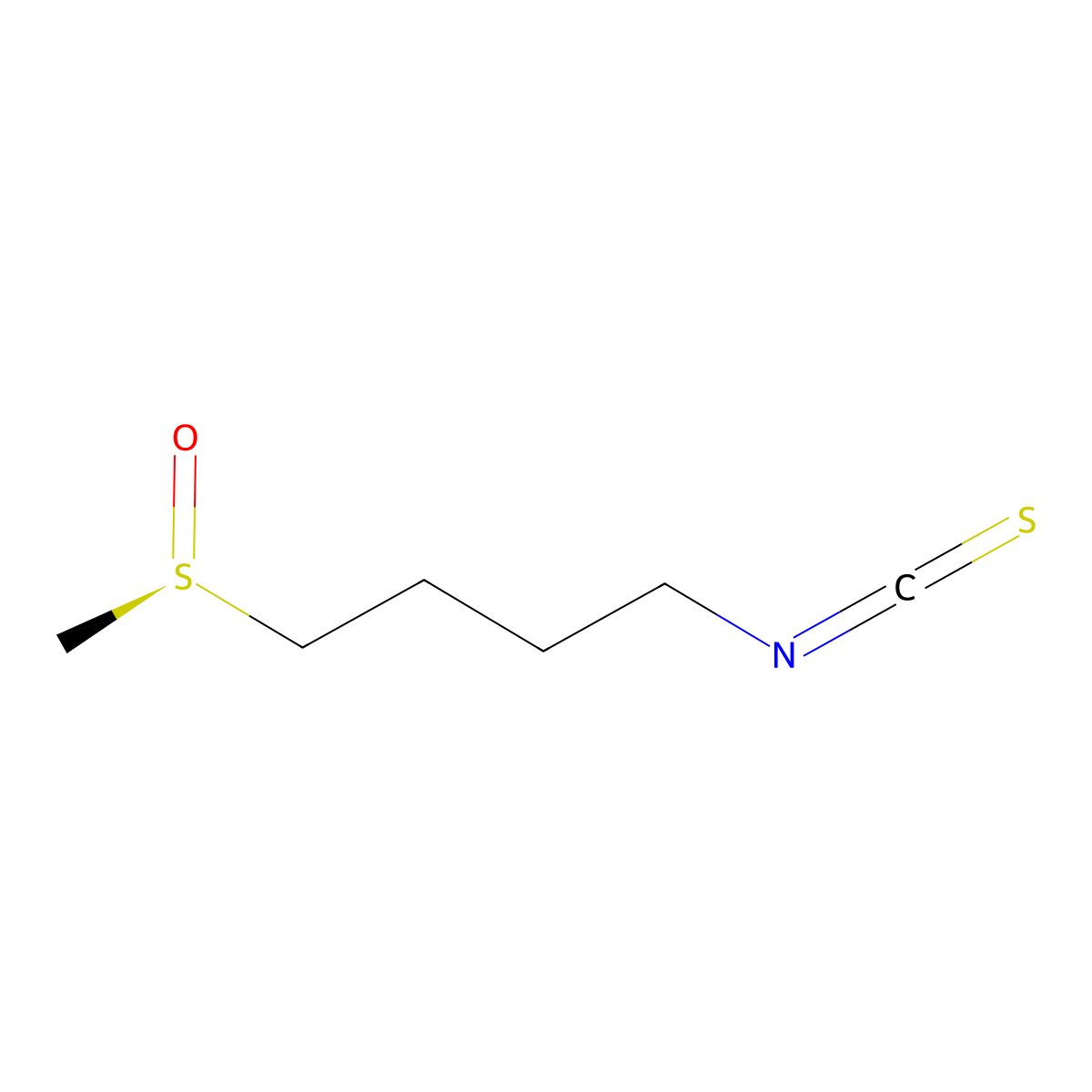 1-Isothiocyanato-4-((R)-Methylsulfinyl)Butane molecular structure, CAS 142825-10-3