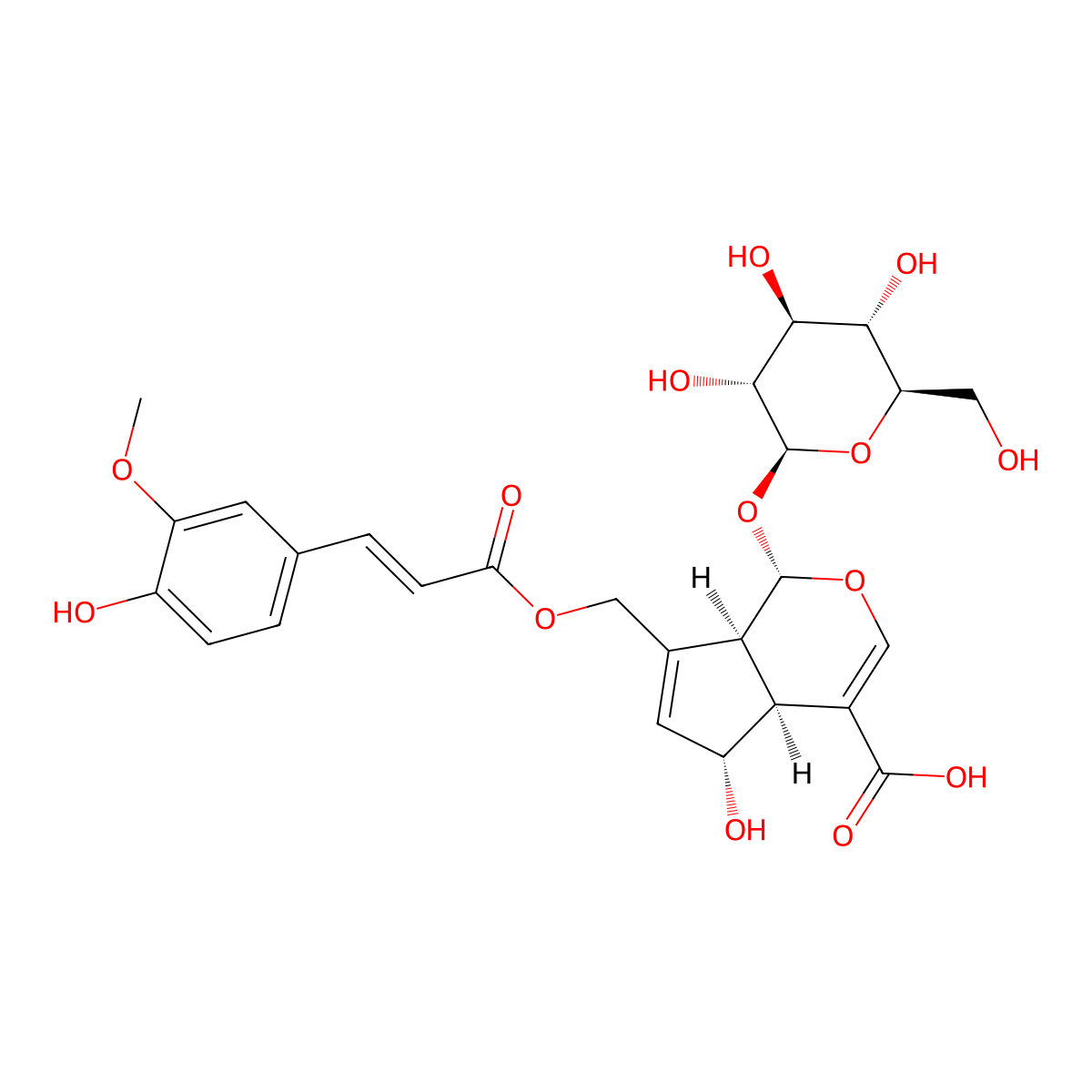 10-O-trans-p-Feruloylscandoside molecular structure, CAS 1428268-72-7