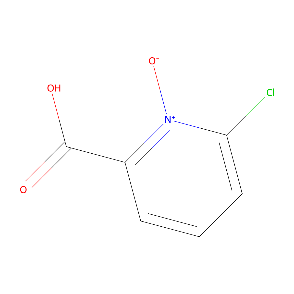 2-Carboxy-6-chloropyridine 1-oxide molecular structure, CAS 142832-29-9