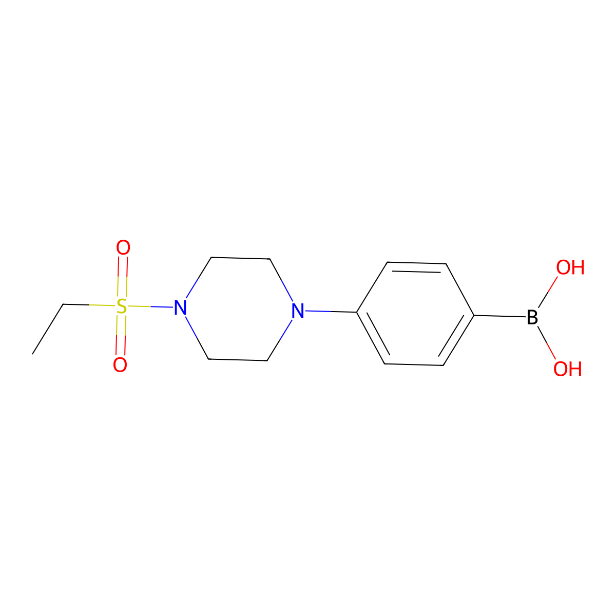 {4-[4-(Ethanesulfonyl)piperazin-1-yl]phenyl}boronic acid molecular structure, CAS 1428327-90-5