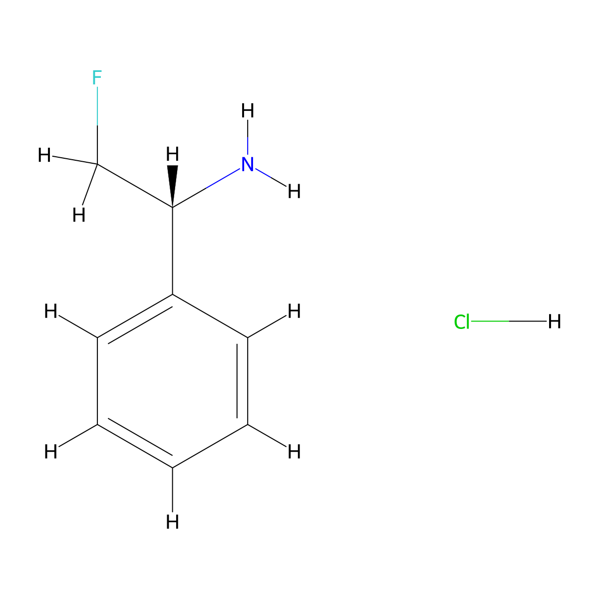 (R)-2-Fluoro-1-phenylethanamine hydrochloride molecular structure, CAS 1428333-84-9