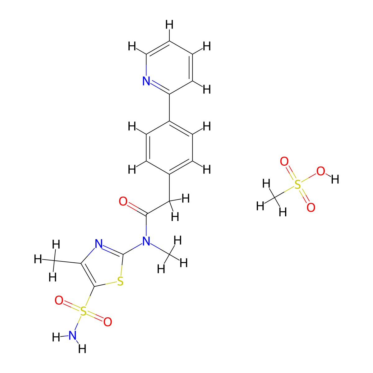 Pritelivir mesylate molecular structure, CAS 1428333-96-3