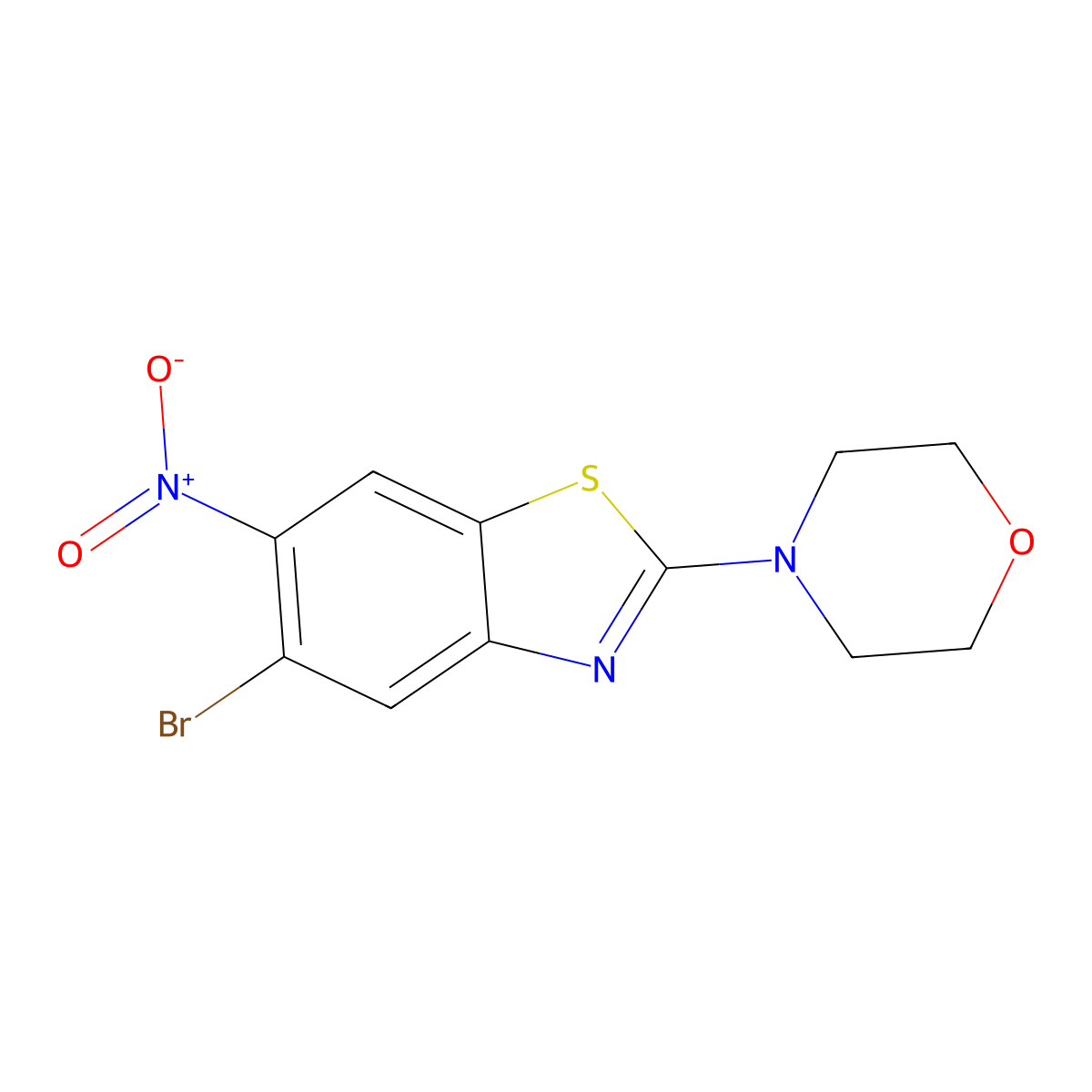 5-Bromo-2-(morpholin-4-yl)-6-nitro-1,3-benzothiazole molecular structure, CAS 1428335-90-3