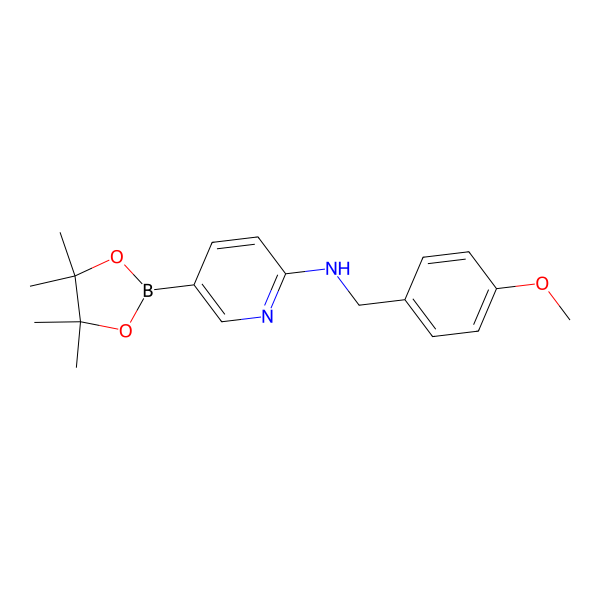 N-(4-methoxybenzyl)-5-(4,4,5,5-tetramethyl-1,3,2-dioxaborolan-2-yl)pyridin-2-amine molecular structure, CAS 1428336-01-9