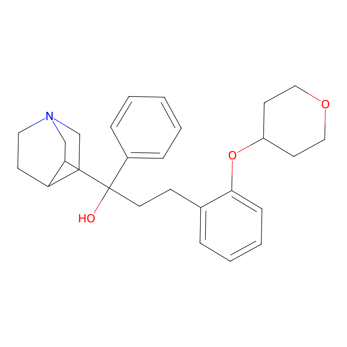 (1S)-1-[(3R)-1-azabicyclo[2.2.2]octan-3-yl]-3-[2-(oxan-4-yloxy)phenyl]-1-phenylpropan-1-ol molecular structure, CAS 1428339-47-2